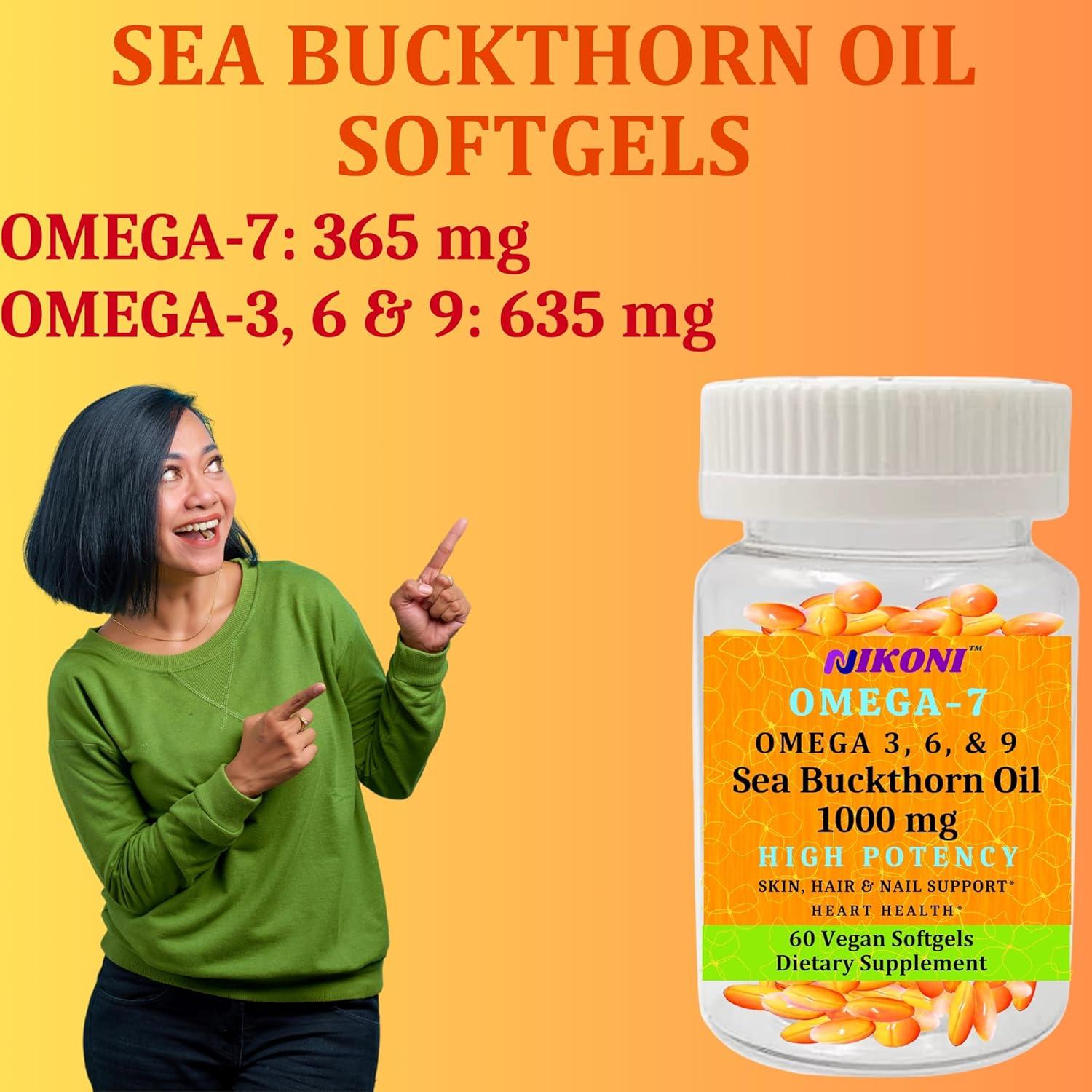 Aceite de Espino Marino Nikoni 60 Cápsulas Blandas Veganas 1000 mg