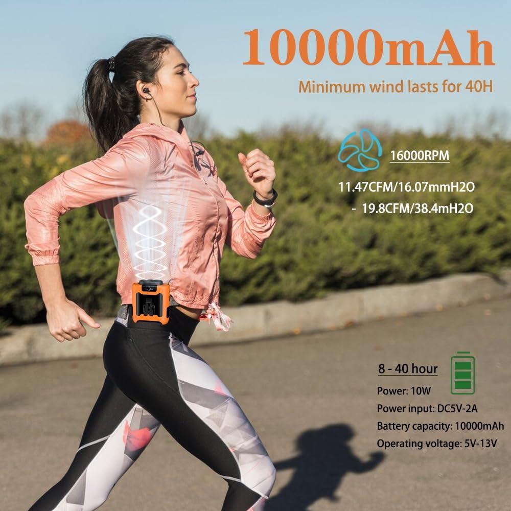 Ventilador Personal CAZOKASI K50 10000mAh Recargable Naranja