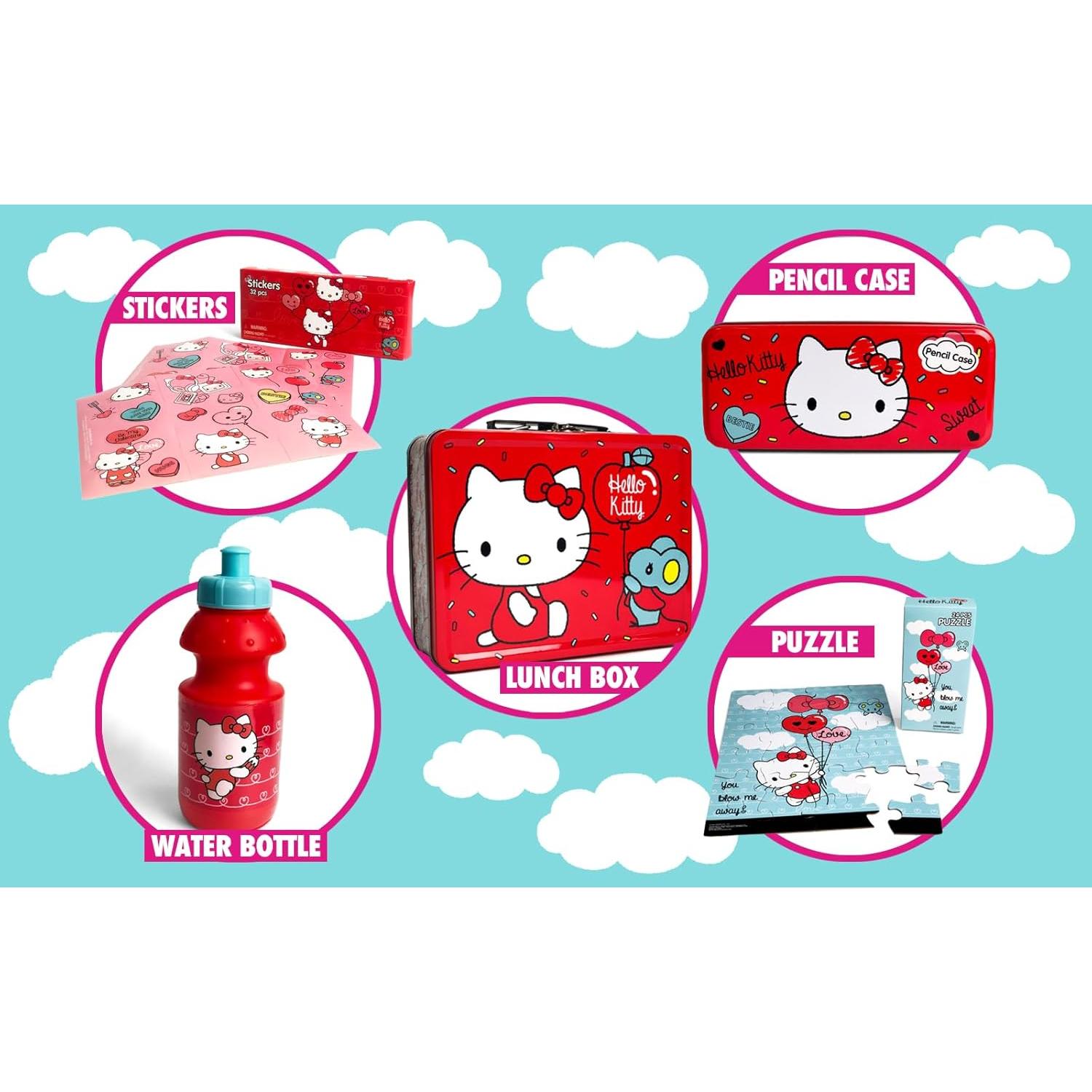 Conjunto de Regalo Hello Kitty - Caja de Almuerzo, Botella, Rompecabezas y Estuche