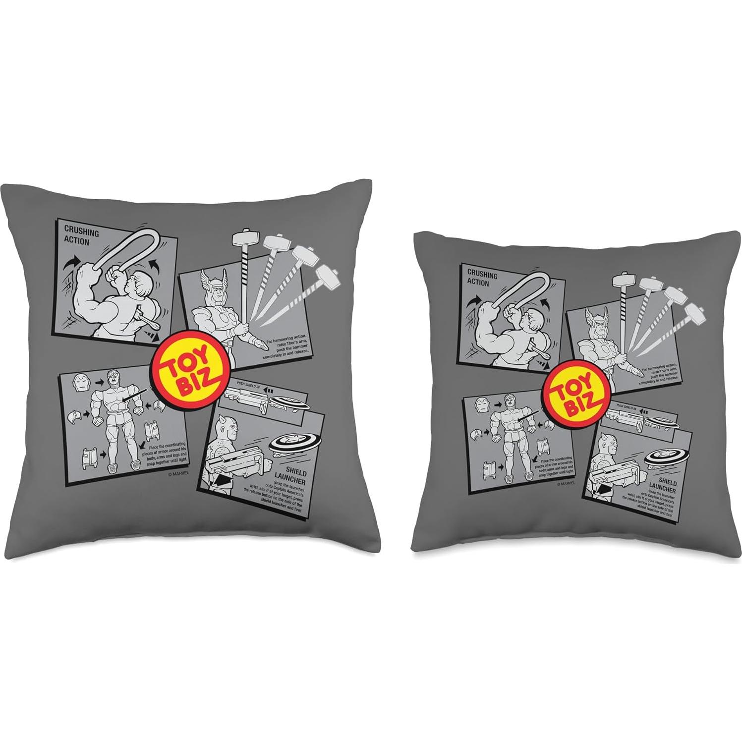 Cojín Retro Marvel Toy Biz 40x40 cm Hulk Thor Iron Man