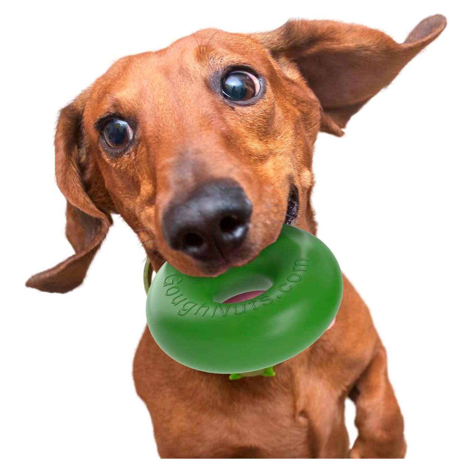 Juguete de goma para perros Goughnuts Mediano Verde 9.5cm
