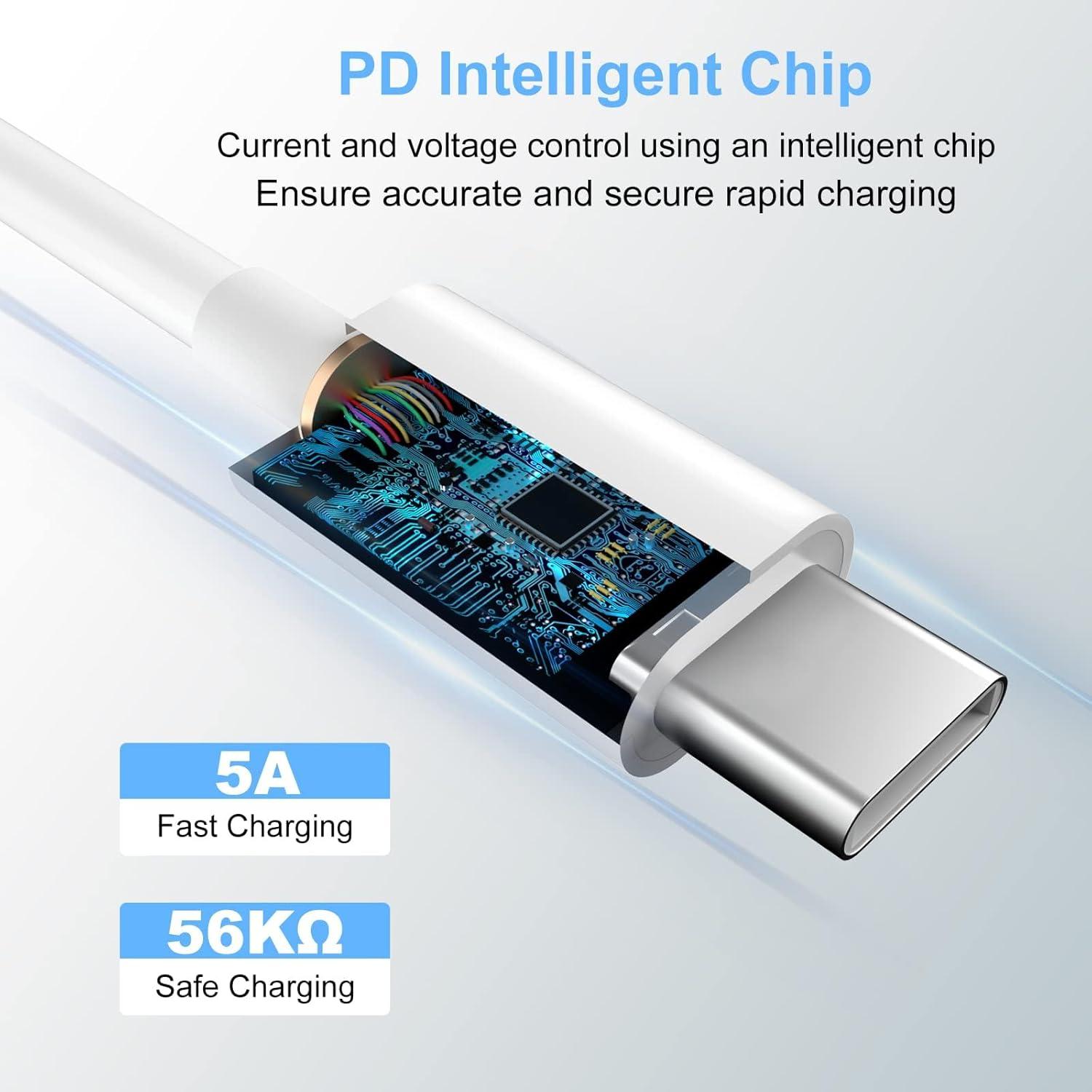 Paquete de 2 Cables USB-C 10 pies 100W BSTOEM Carga Rápida