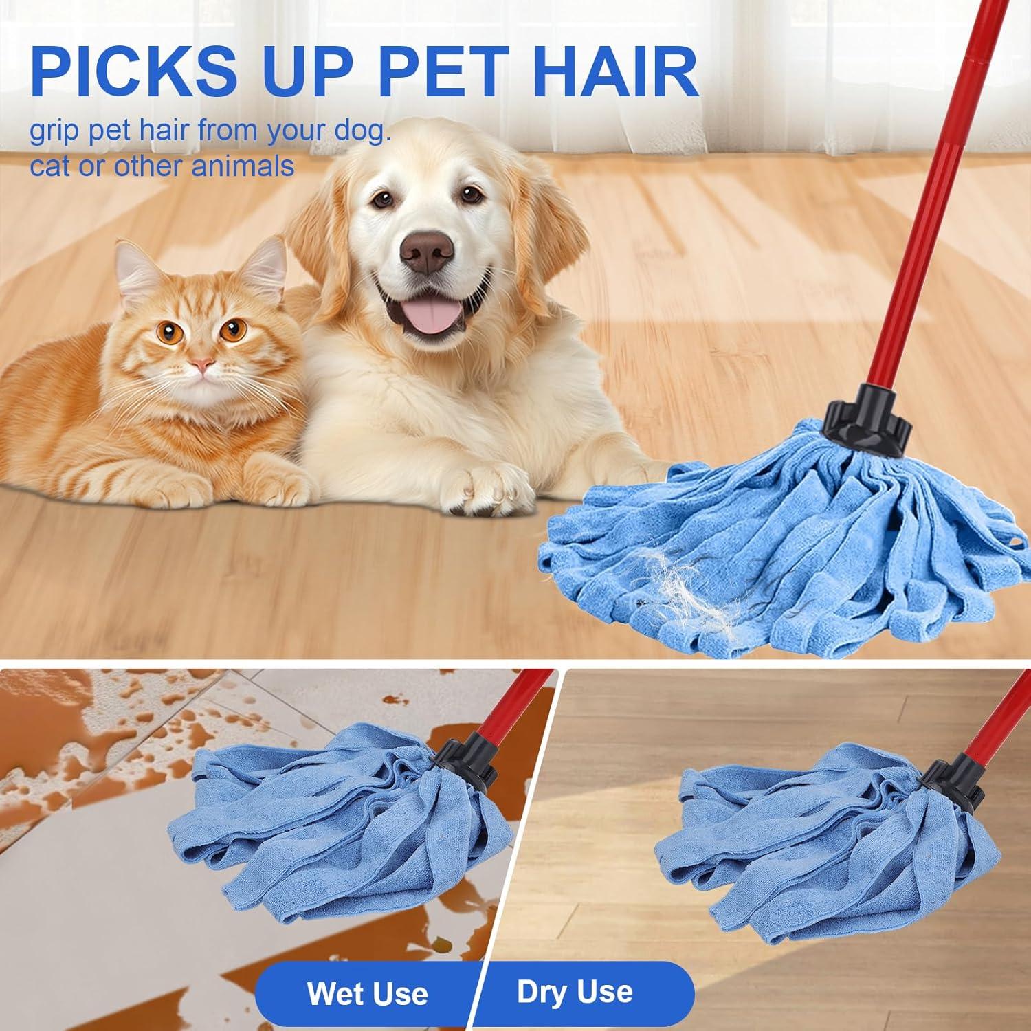 Cabezas de Mopa de Microfibra Azul BeiLan - 1 Mango + 2 Paños