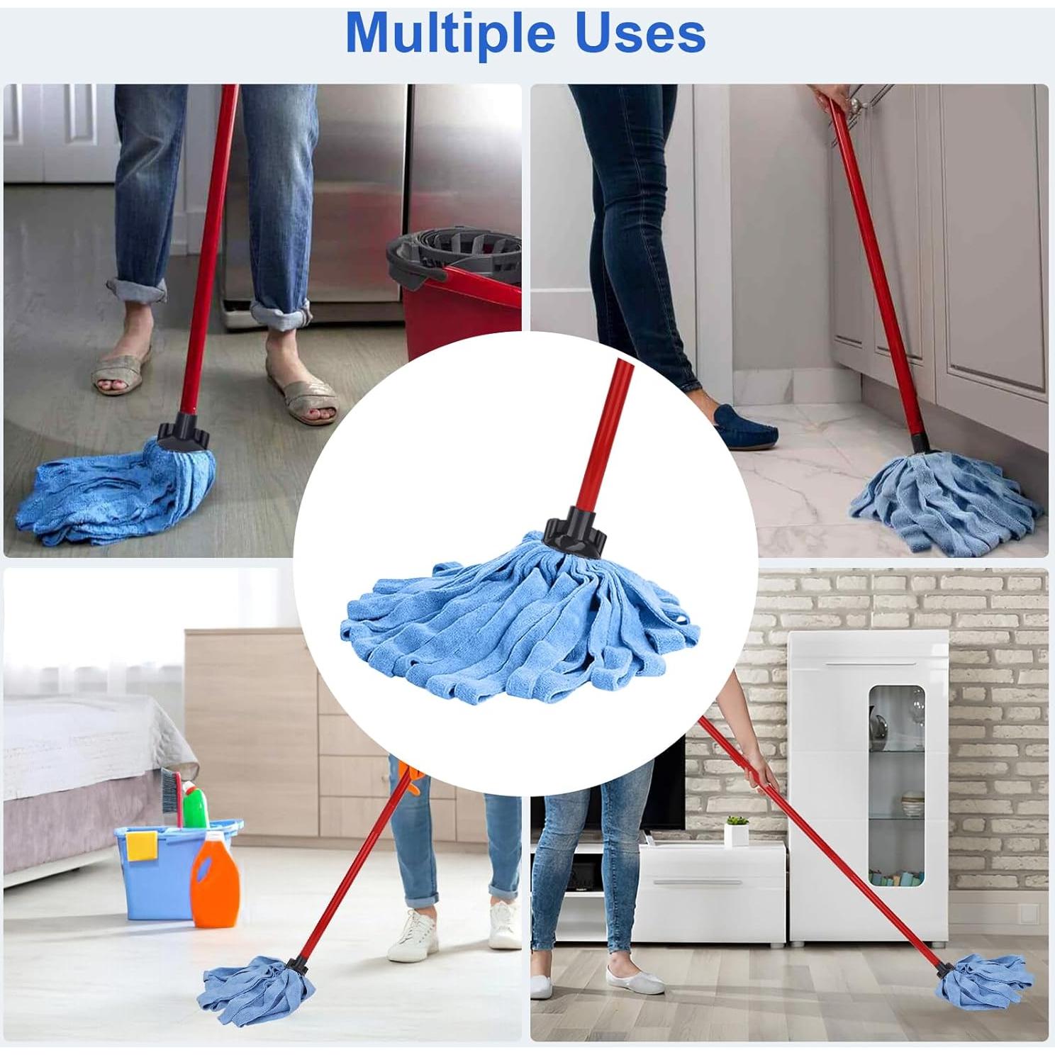 Cabezas de Mopa de Microfibra Azul BeiLan - 1 Mango + 2 Paños