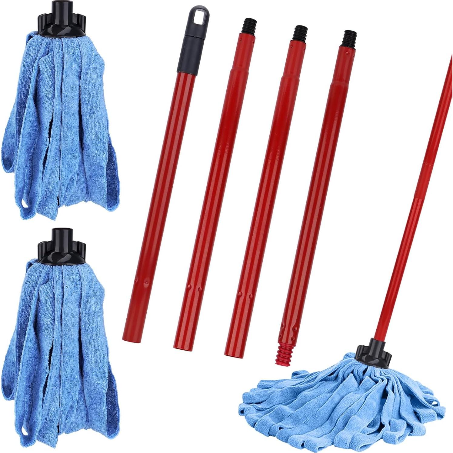 Cabezas de Mopa de Microfibra Azul BeiLan - 1 Mango + 2 Paños