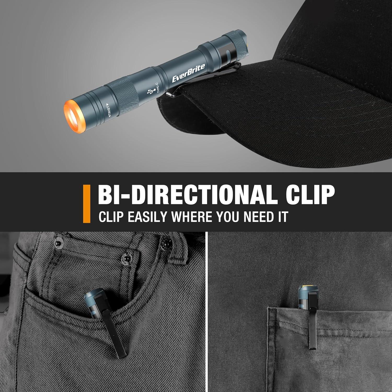 Linterna de bolígrafo EverBrite Mini 300 lúmenes recargable