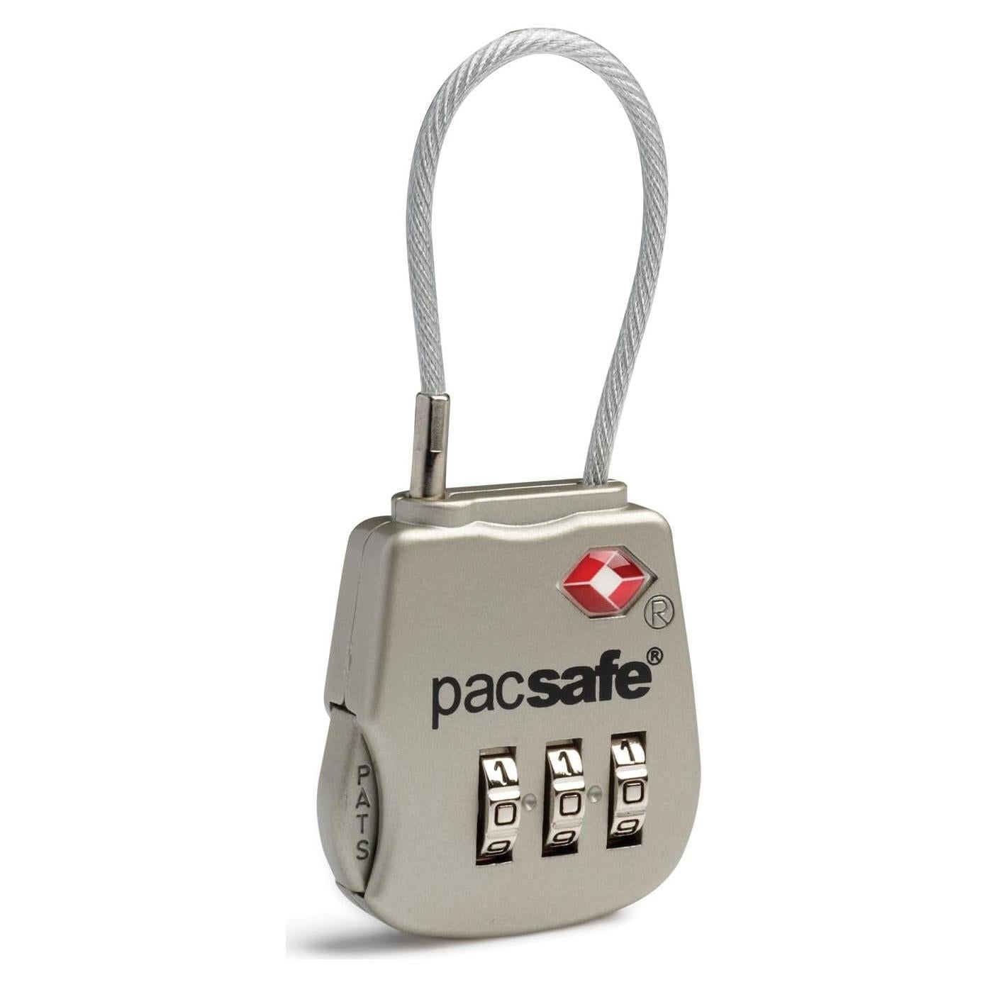 Candado de Combinación Pacsafe Prosafe 800 TSA Plata 10.16 cm