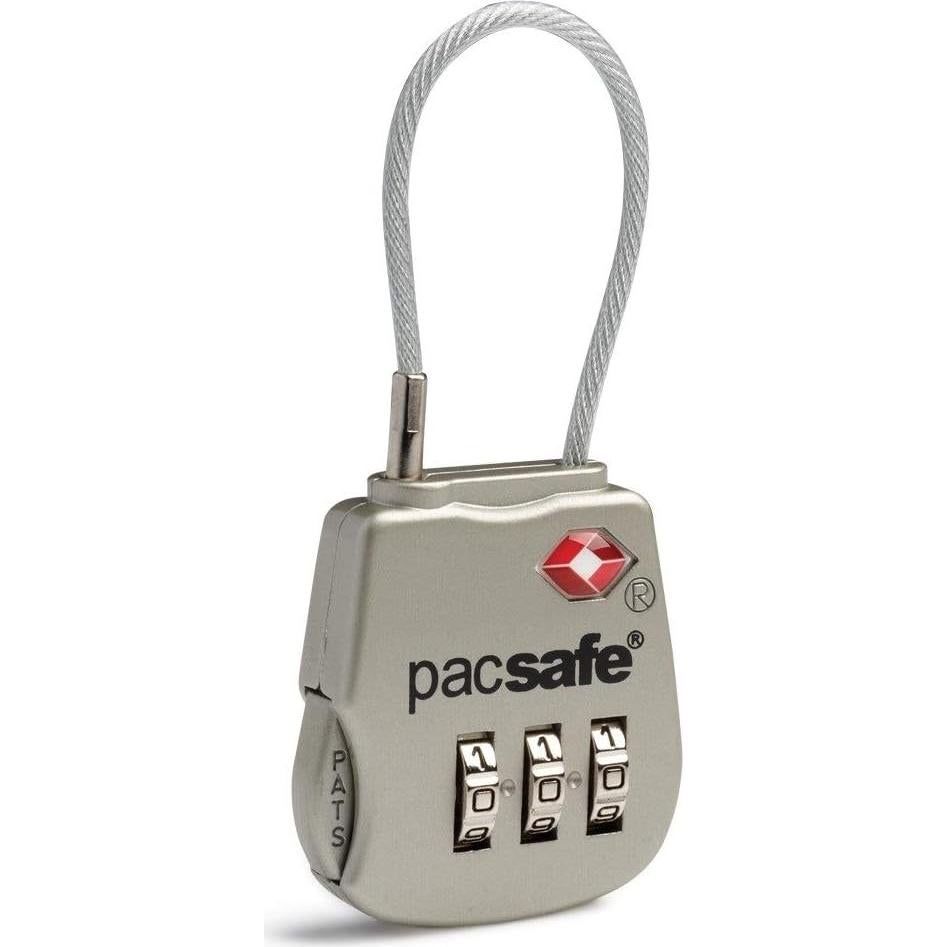 Candado de Combinación Pacsafe Prosafe 800 TSA Plata 10.16 cm