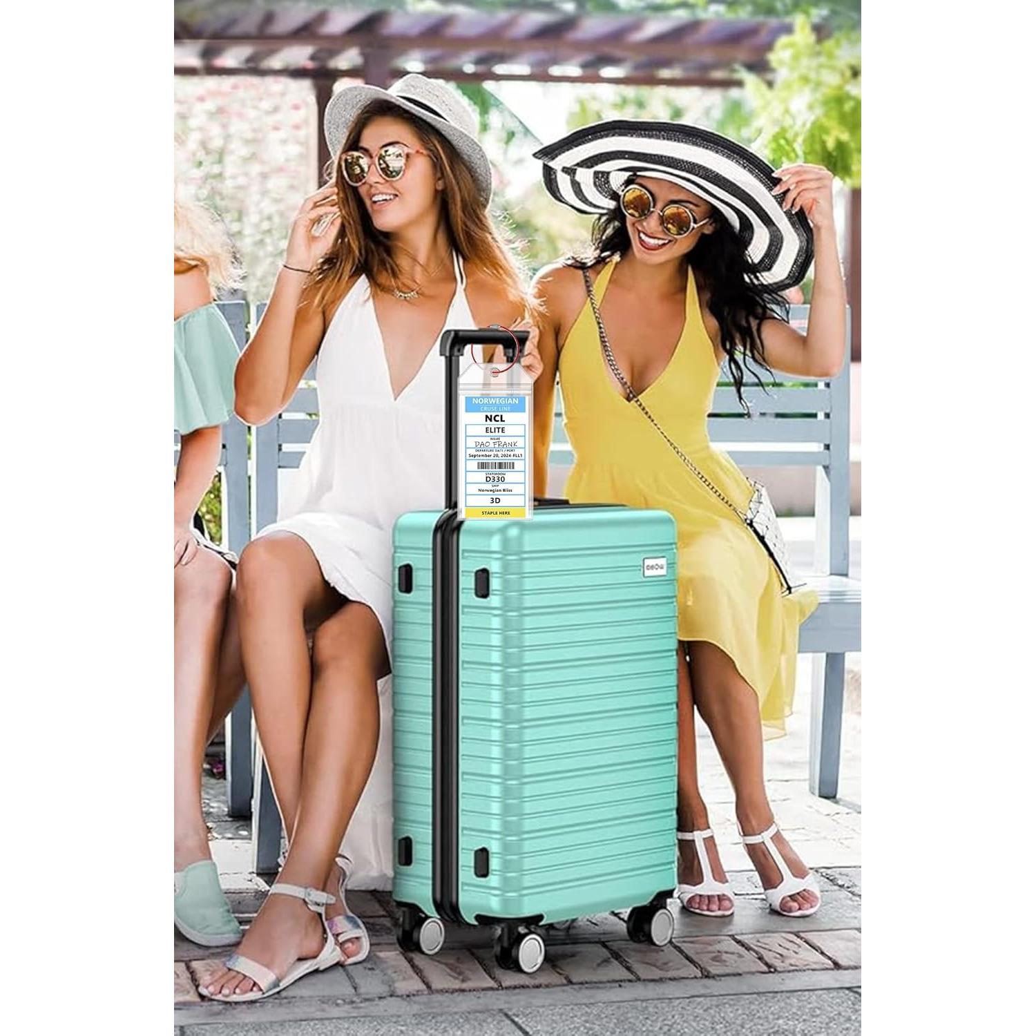 NCL, Princess, MSC Cruise Luggage Tag Holders - Waterproof, Fits Printed Tags for Carnival, Norwegian & More (4 pcs)