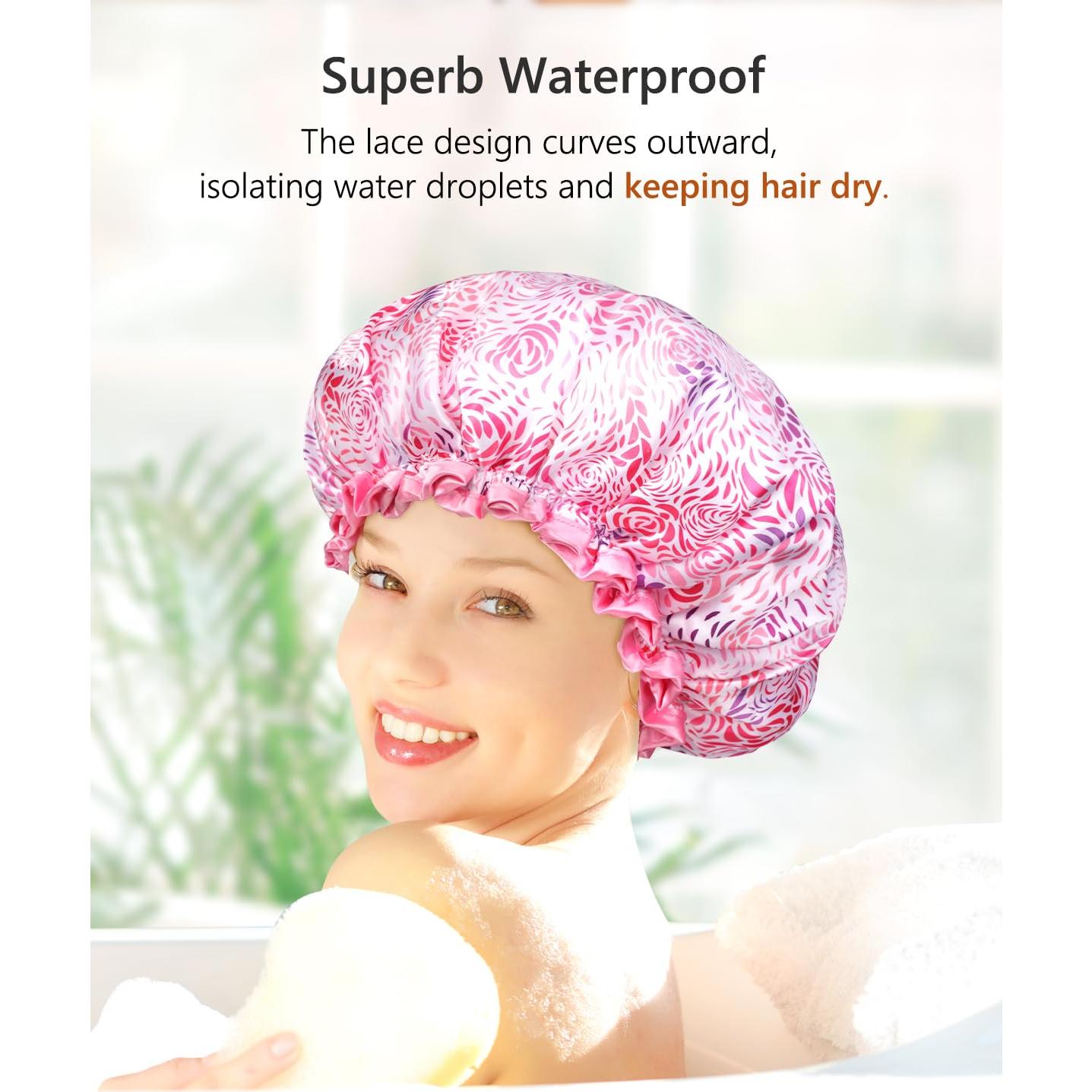 Tapa de Ducha Mediana Mikimini - Doble Capa Impermeable Floral