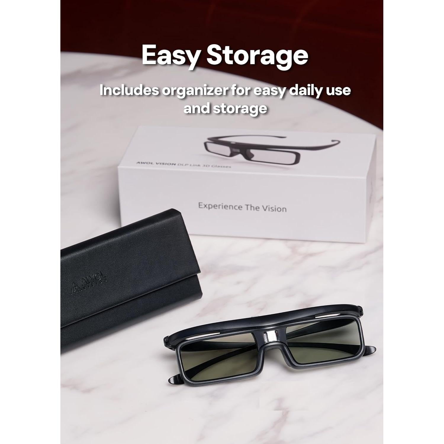 Gafas 3D DLP Link AWOL VISION DG-002, 2 Paquetes