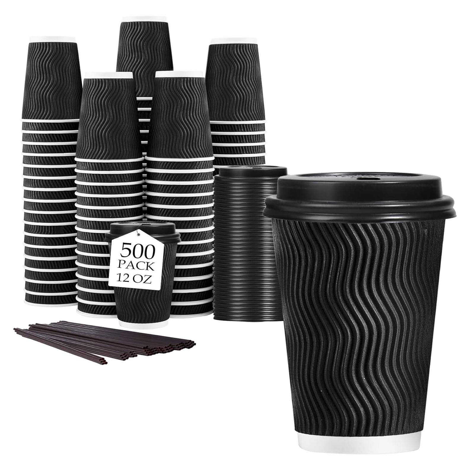 Tazas de Café Desechables Lamosi 12 oz Paquete 500 Aisladas