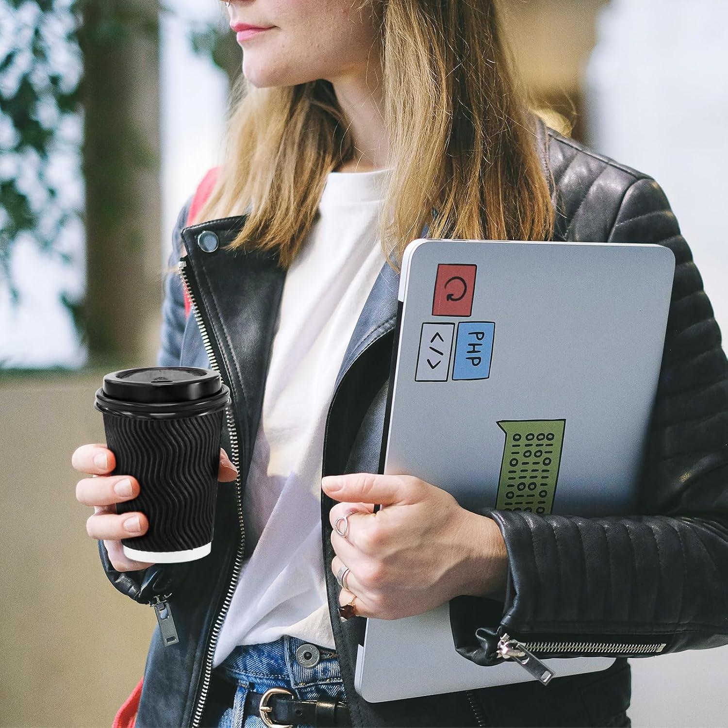 Tazas de Café Desechables Lamosi 12 oz Paquete 500 Aisladas