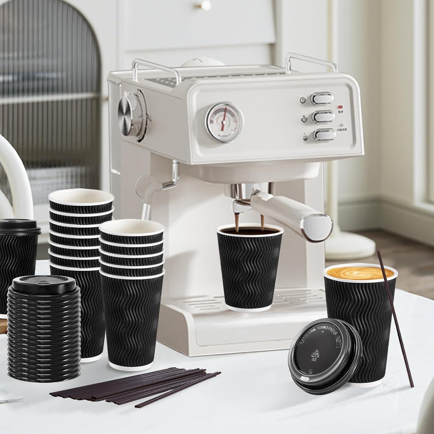 Tazas de Café Desechables Lamosi 12 oz Paquete 500 Aisladas