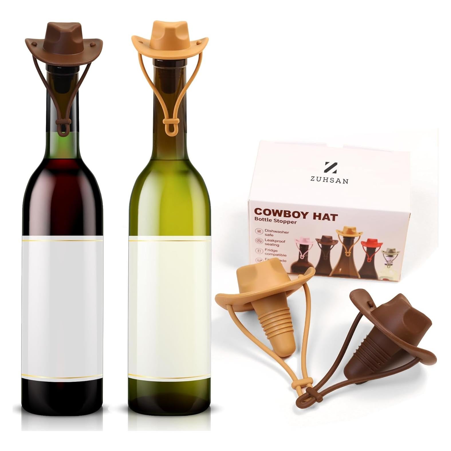 Tapón de Vino Silicona ZUHSAN Sombrero Vaquero 2PC