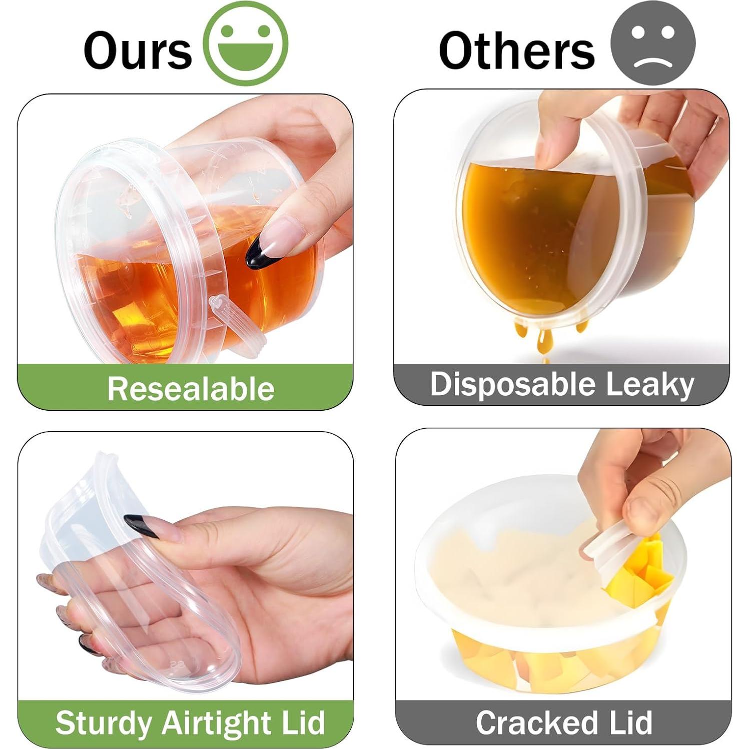 Contenedores de Plástico Herméticos 10 oz UMETASS - 12 Piezas