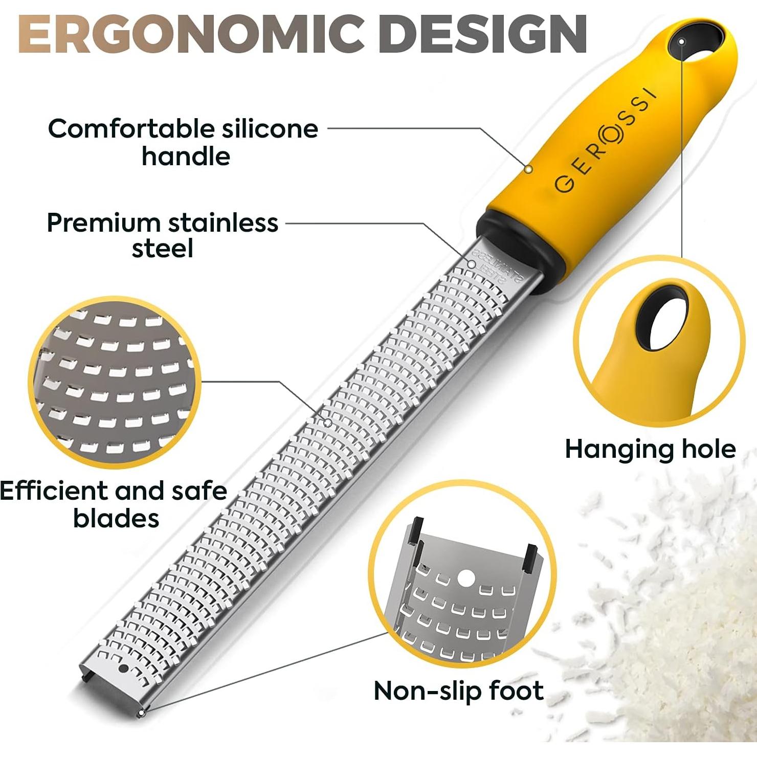 Rallador de Queso y Cítricos GEROSSI Acero Inoxidable 33cm