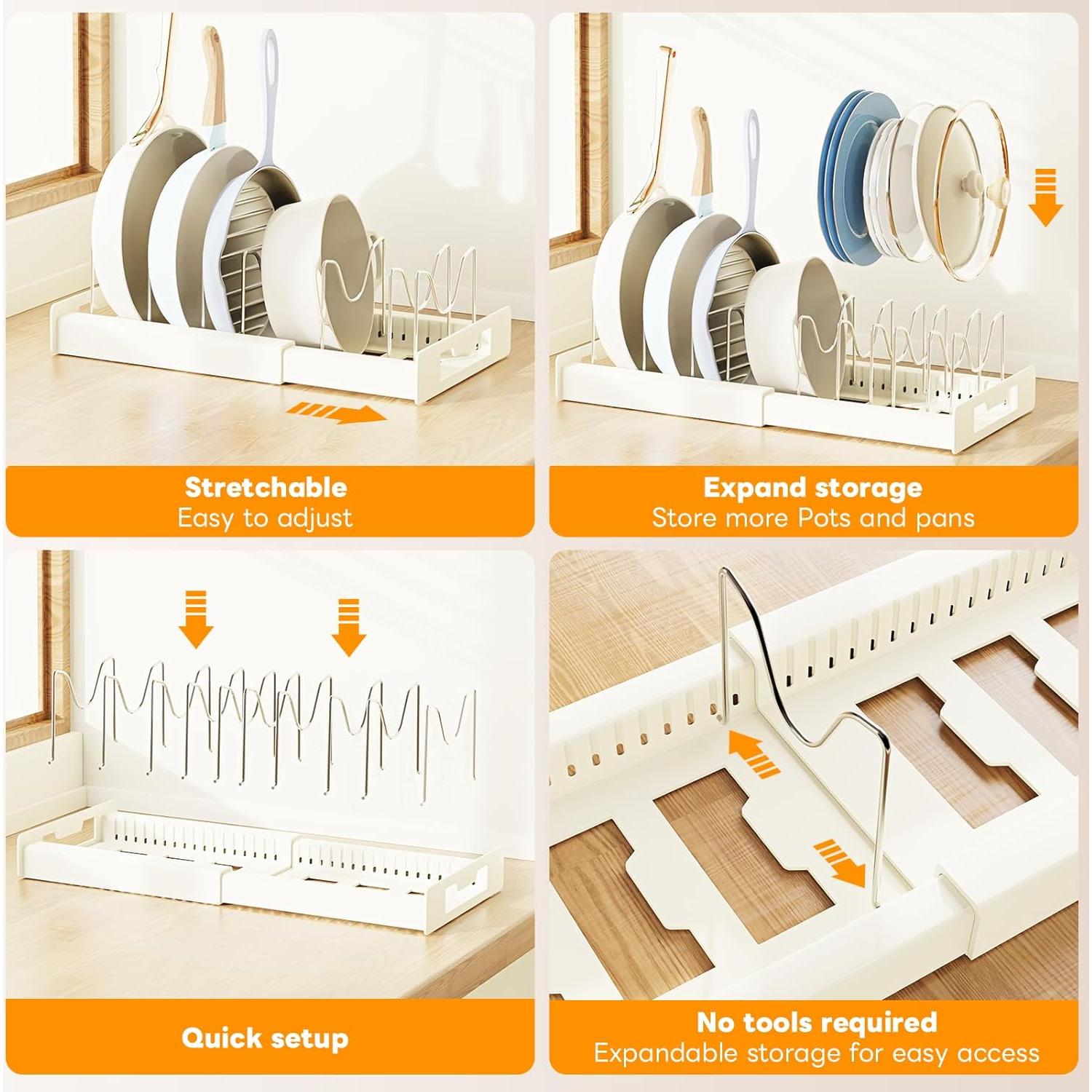 Organizador de Ollas y Sartenes Dayacoco Ajustable 30-56 cm