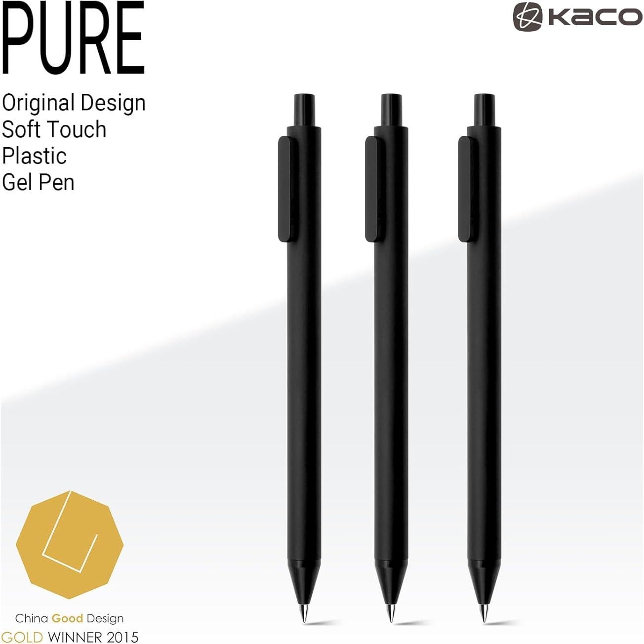Bolígrafos de Gel Kaco PURE 20 Piezas 0.5 mm Tinta Negra