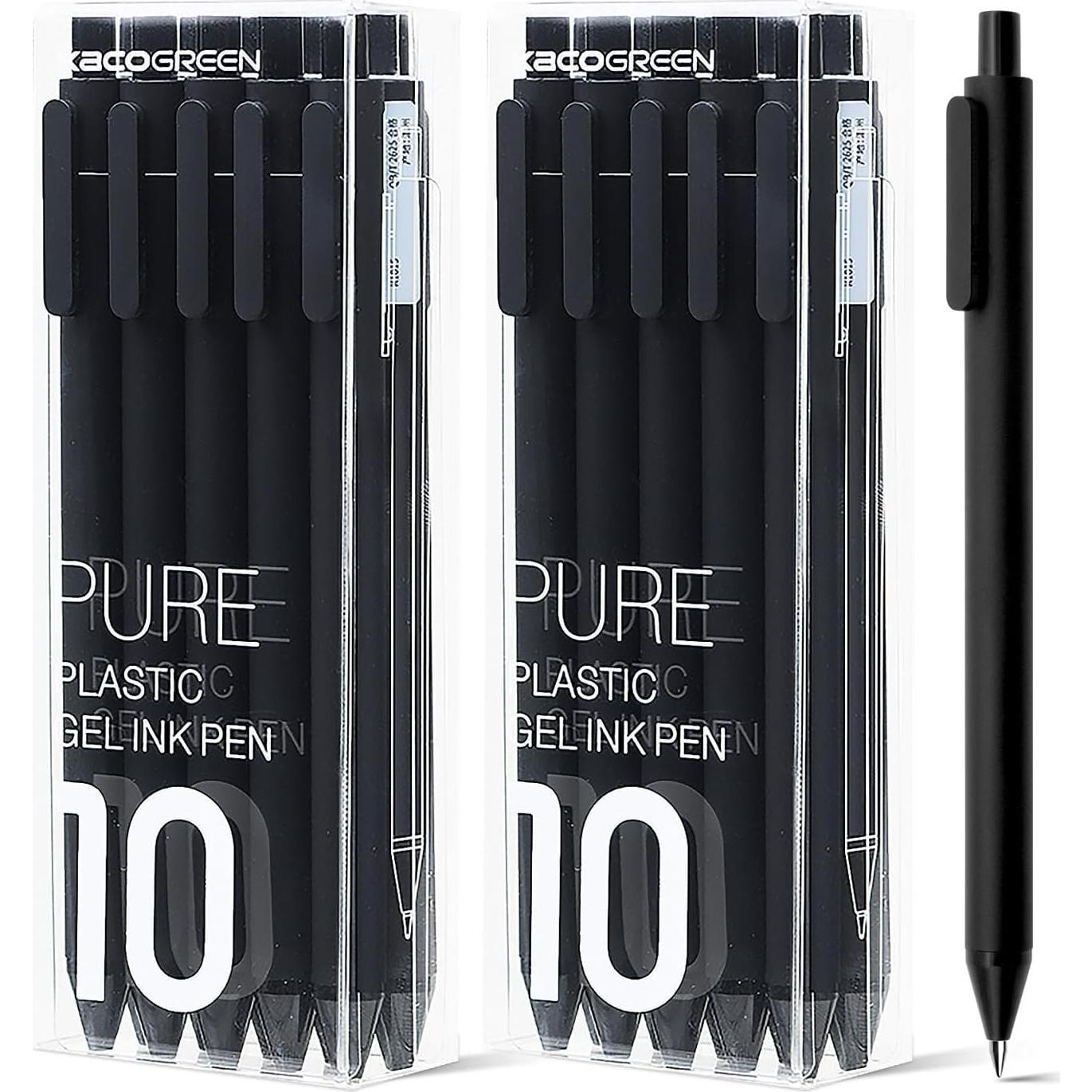 Bolígrafos de Gel Kaco PURE 20 Piezas 0.5 mm Tinta Negra