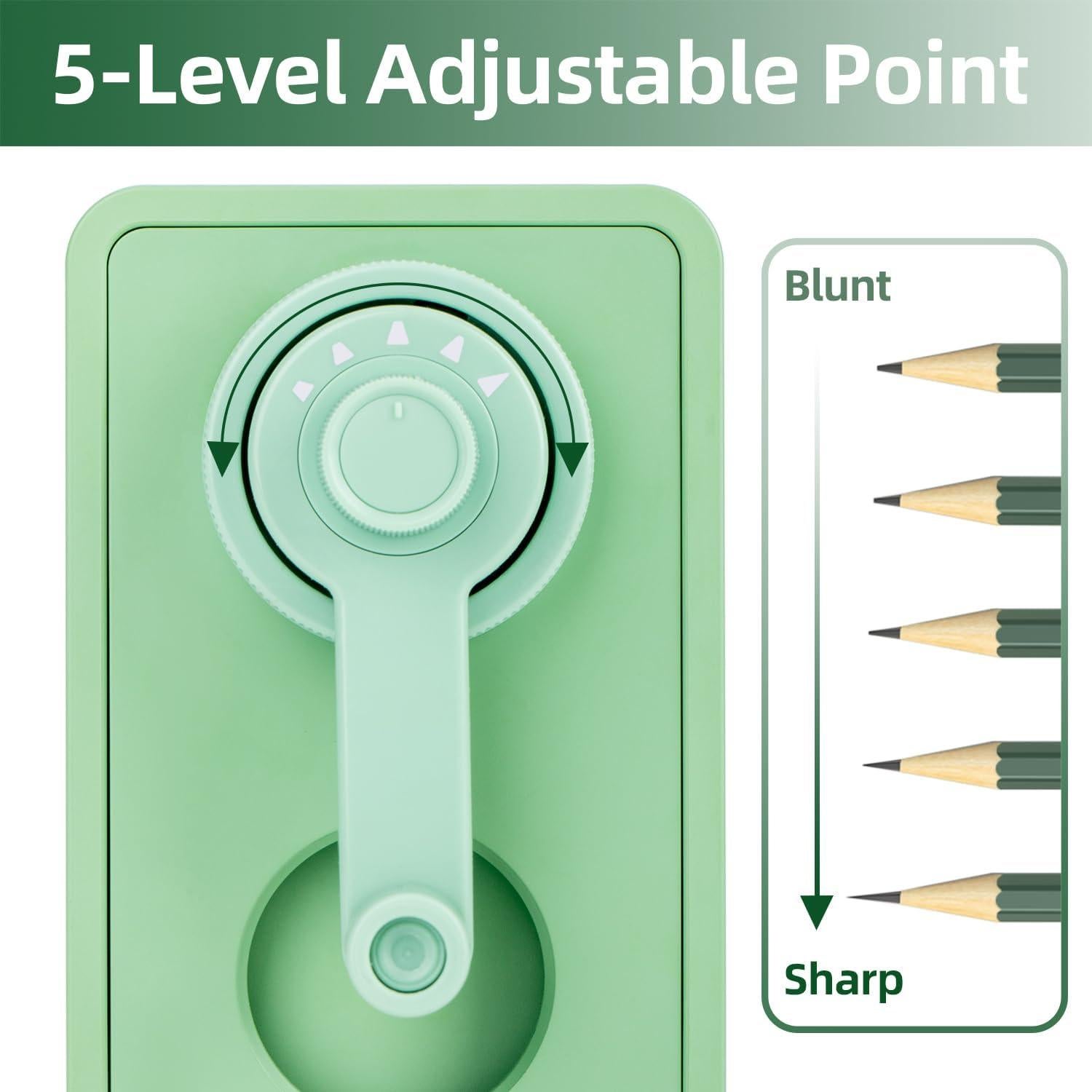 Afilador de Lápices Manual Deli Verde con Punta Ajustable