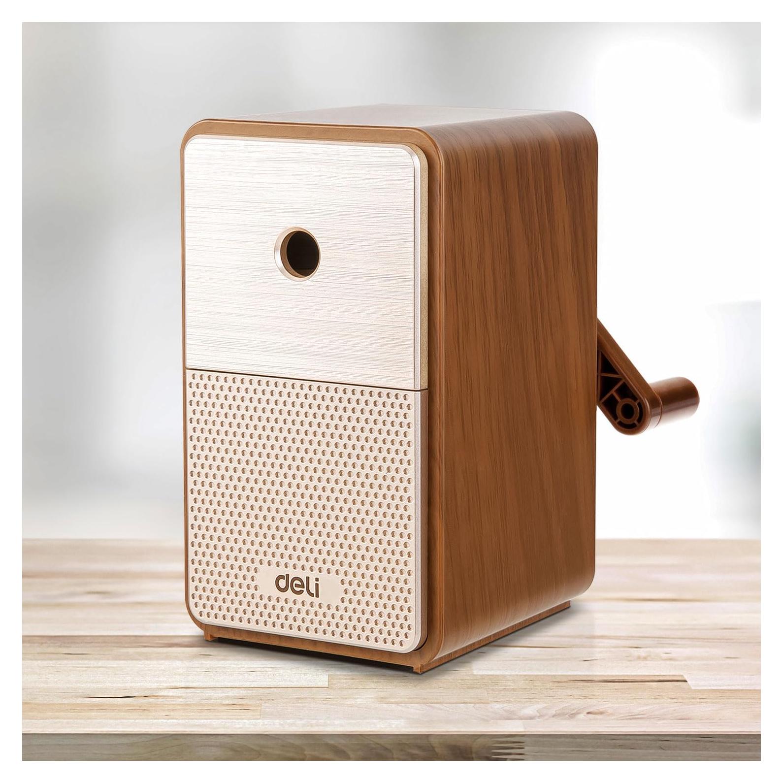 Afilador de Lápiz Manual Deli E71160 Marrón con Punta Ajustable