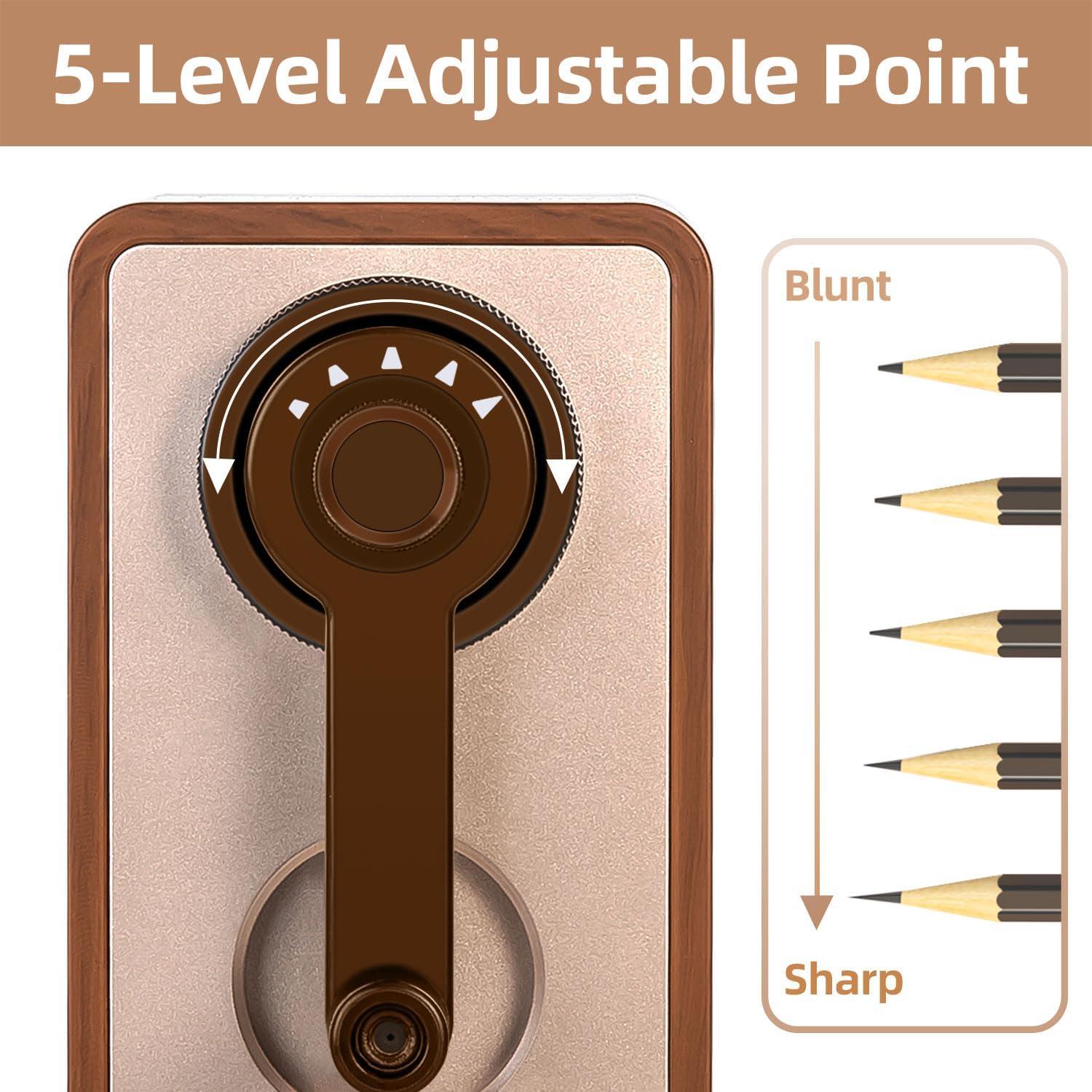 Afilador de Lápiz Manual Deli E71160 Marrón con Punta Ajustable