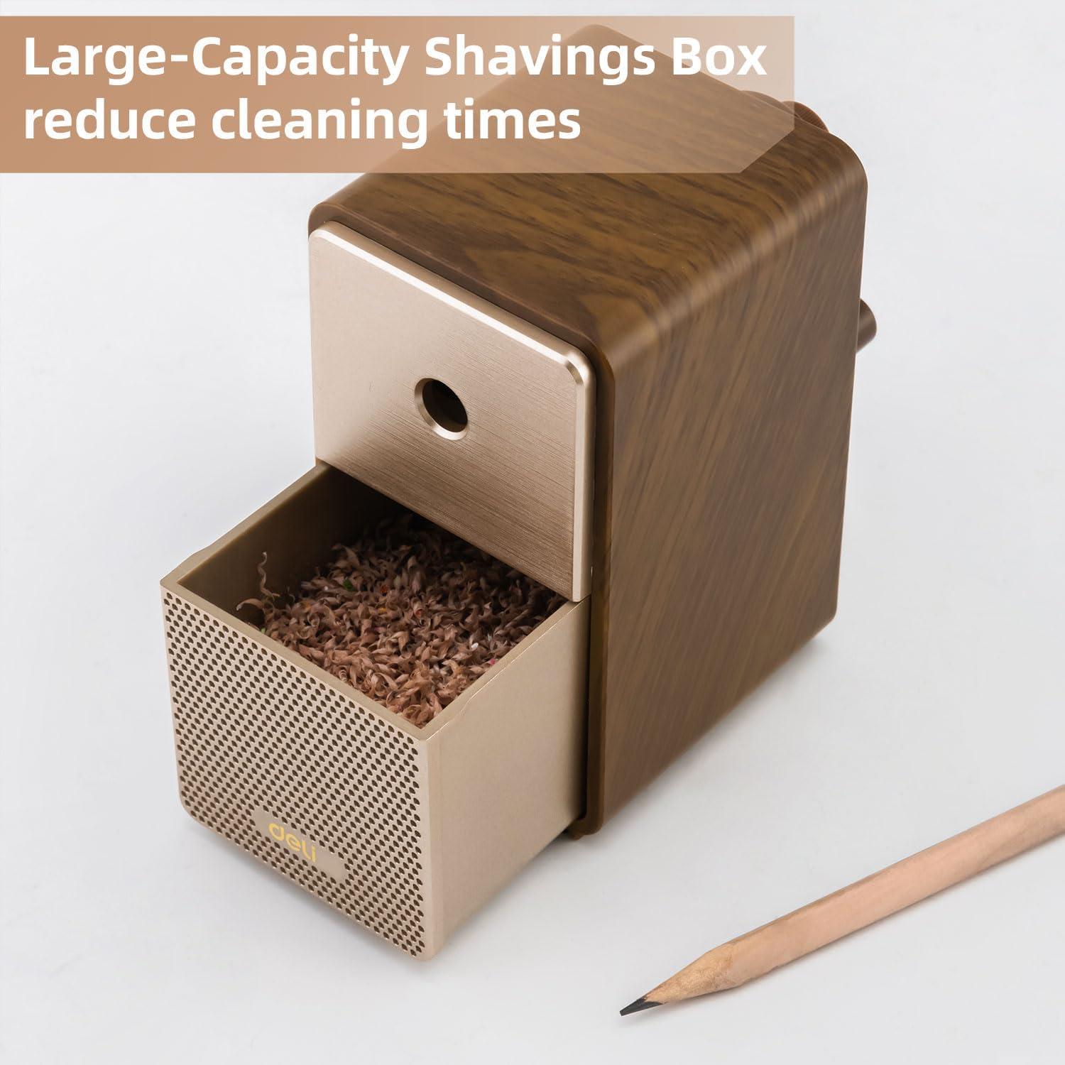 Afilador de Lápiz Manual Deli E71160 Marrón con Punta Ajustable