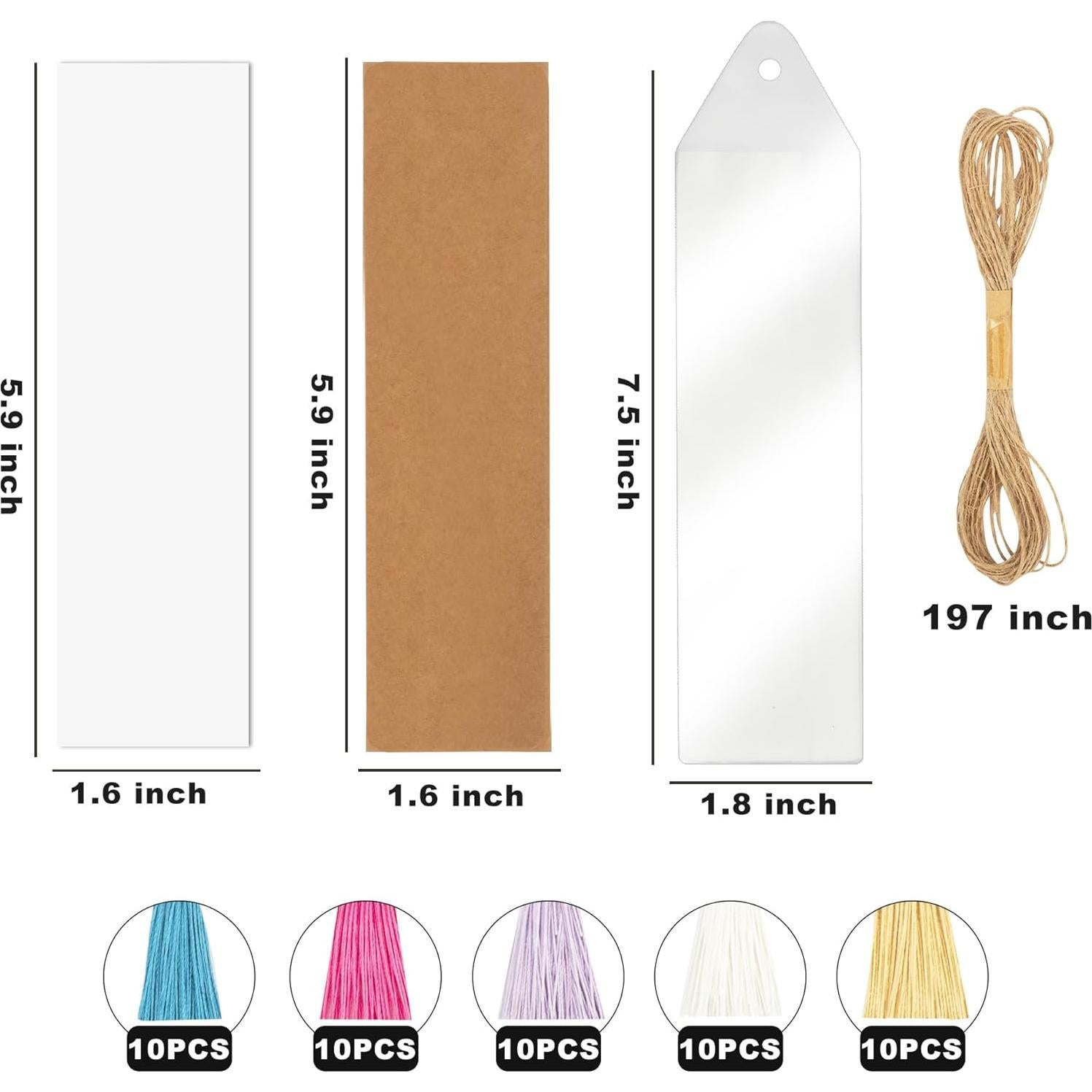 Tarjetas de Marcador Kraft SWATOM 50 PCS con Etiquetas PVC