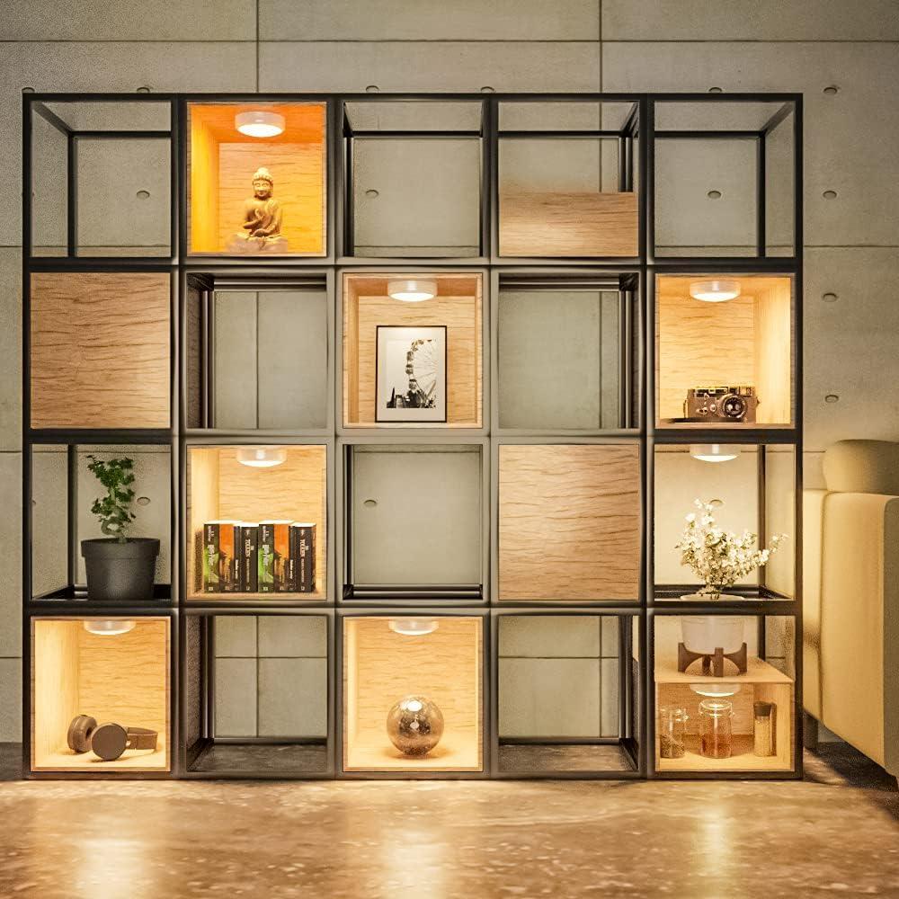 Luces LED Puck HELPLEX RGBW con Control Remoto - Paquete de 3