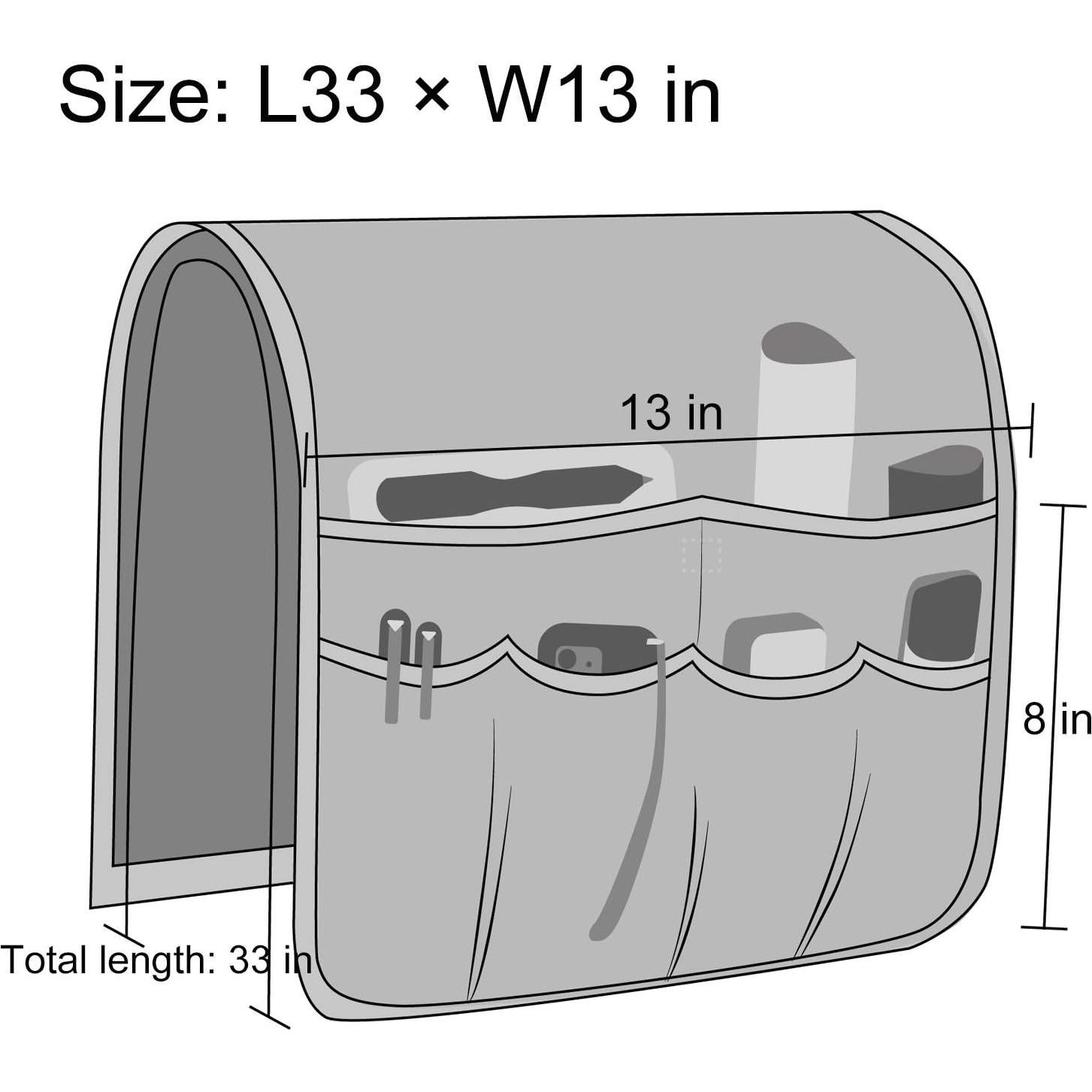 Organizador de Reposabrazos SYSOV Negro 33x84 cm 5 Bolsillos