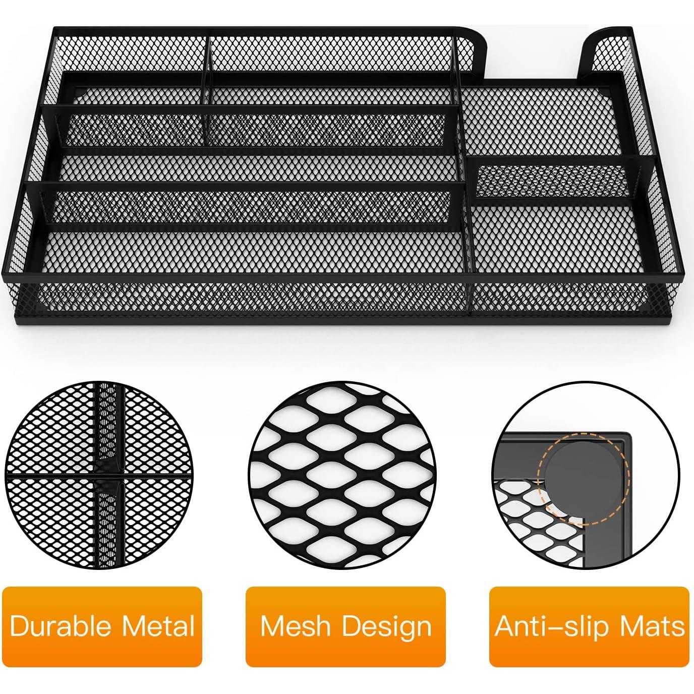 Organizador de Cajón Metálico ITAYVAN 6 Compartimentos Negro