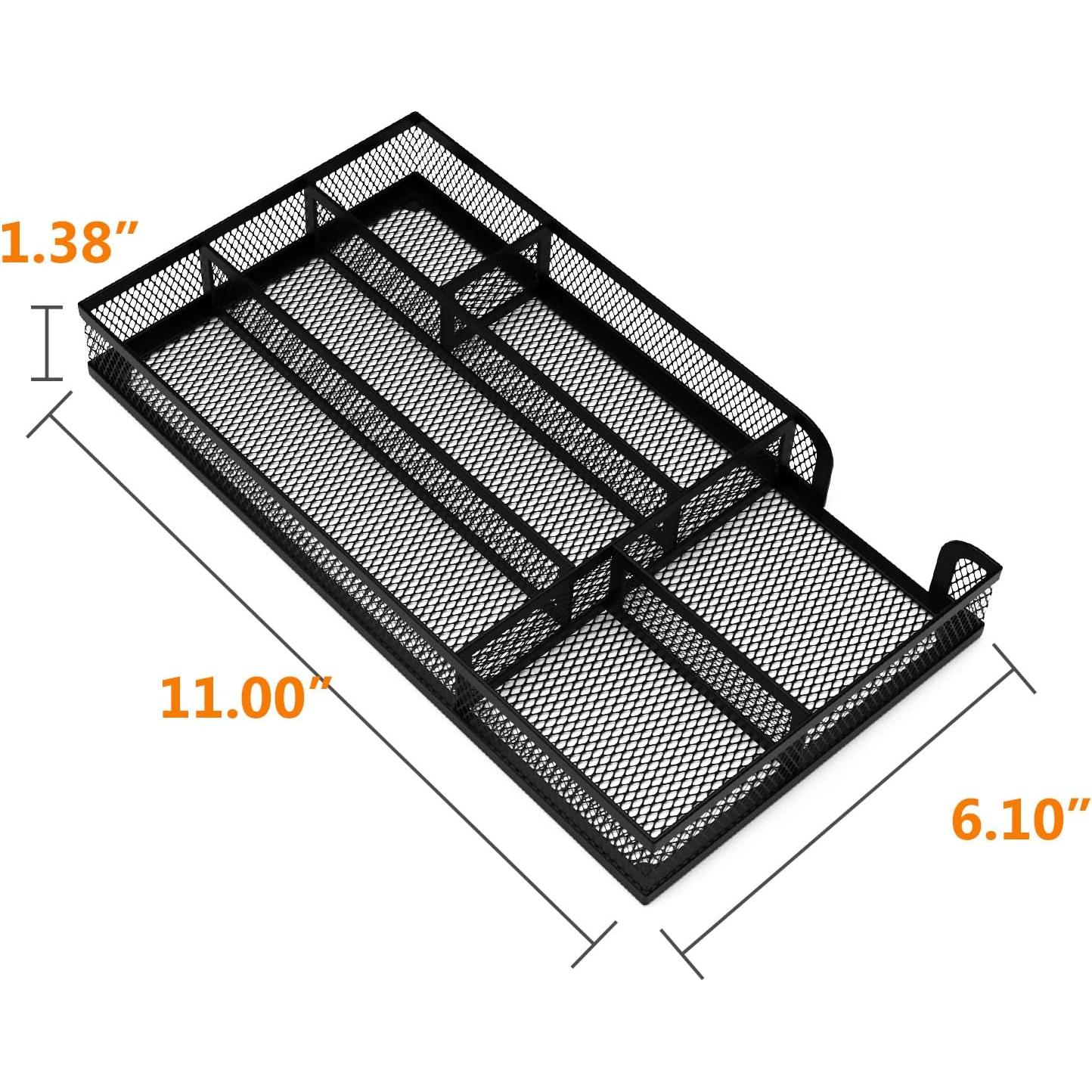 Organizador de Cajón Metálico ITAYVAN 6 Compartimentos Negro