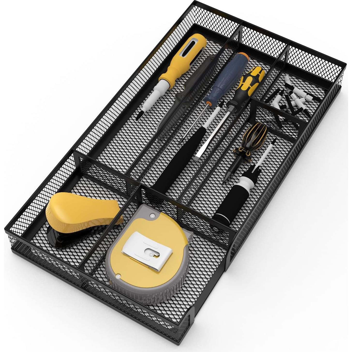 Organizador de Cajón Metálico ITAYVAN 6 Compartimentos Negro