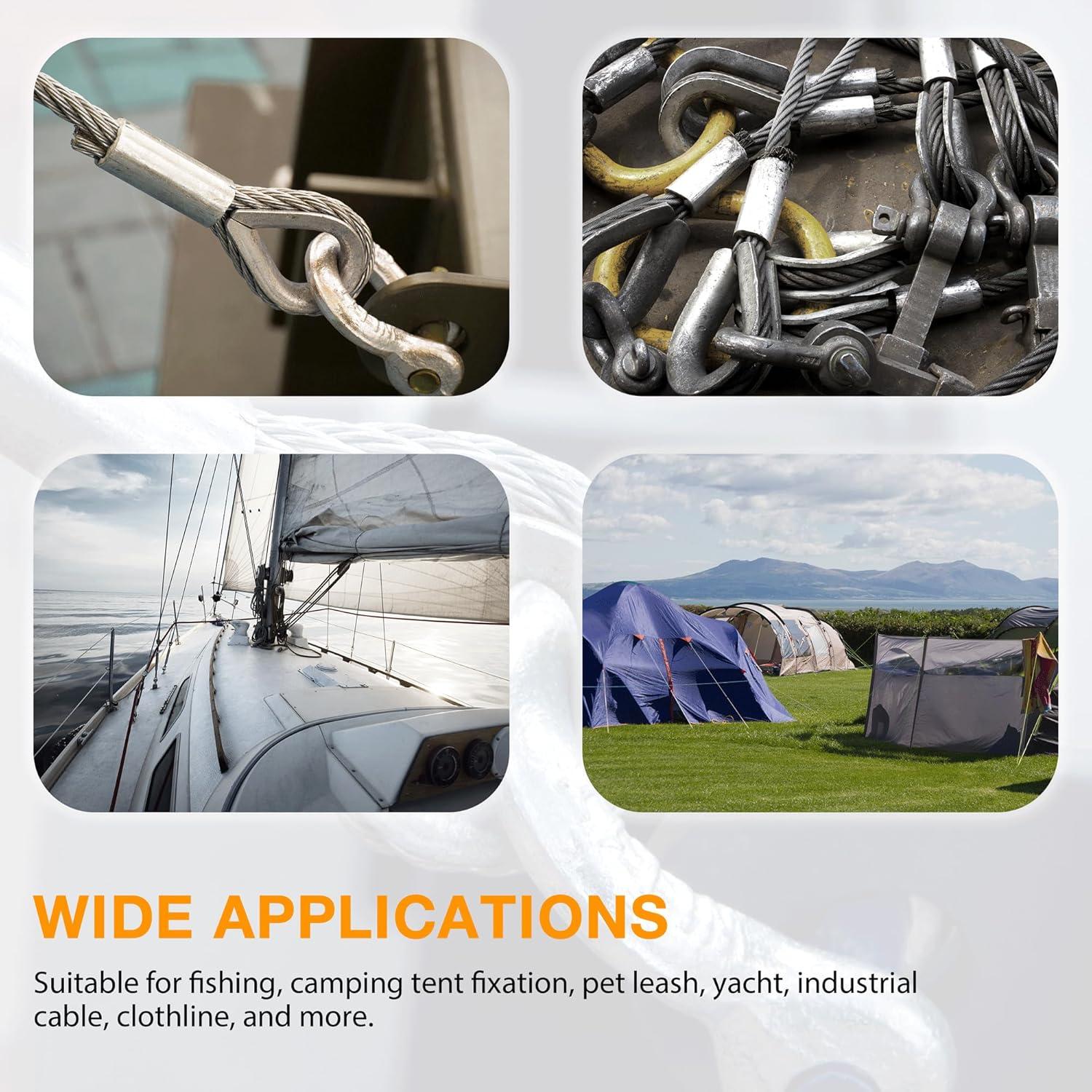 Mangas de Bucle de Aluminio Labeumela 25PCS 6mm para Crimpado