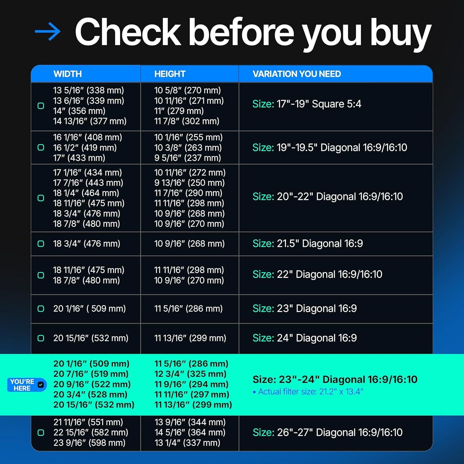 Filtro de Pantalla de Privacidad VINTEZ 23"-24" 2 Paquete