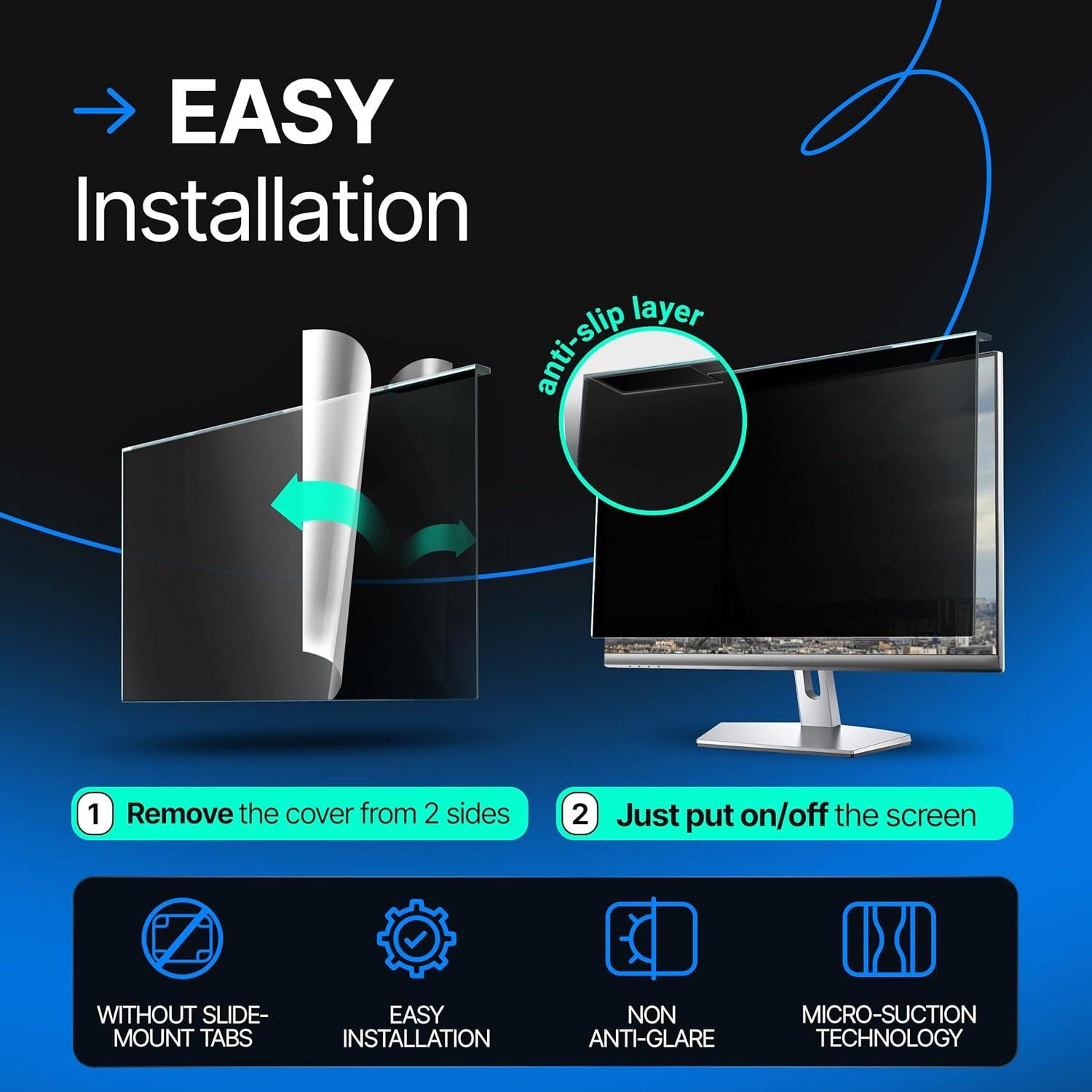 Filtro de Pantalla de Privacidad VINTEZ 23"-24" 2 Paquete