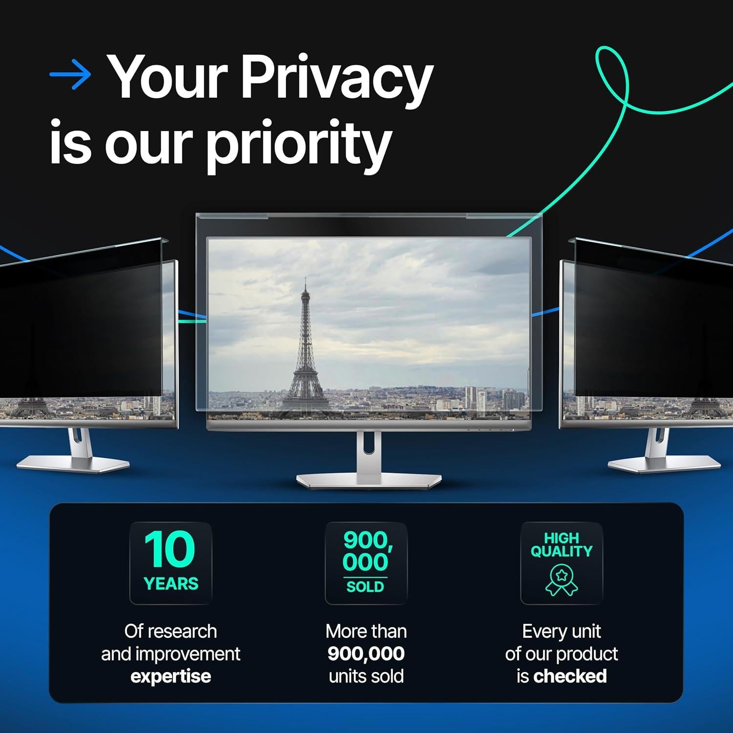 Filtro de Pantalla de Privacidad VINTEZ 23"-24" 2 Paquete