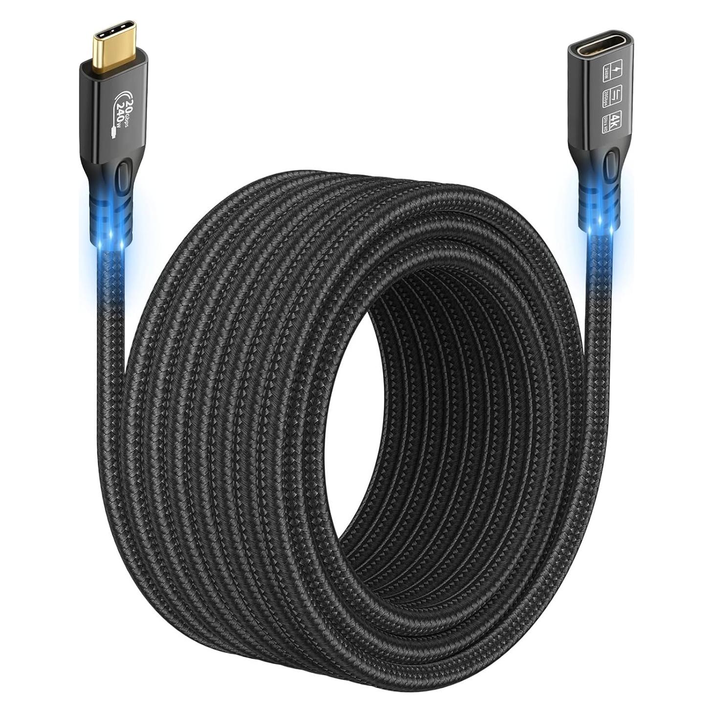 Cable de Extensión USB C 3.2 CHENLENIC 3M 20Gbps 240W 4K