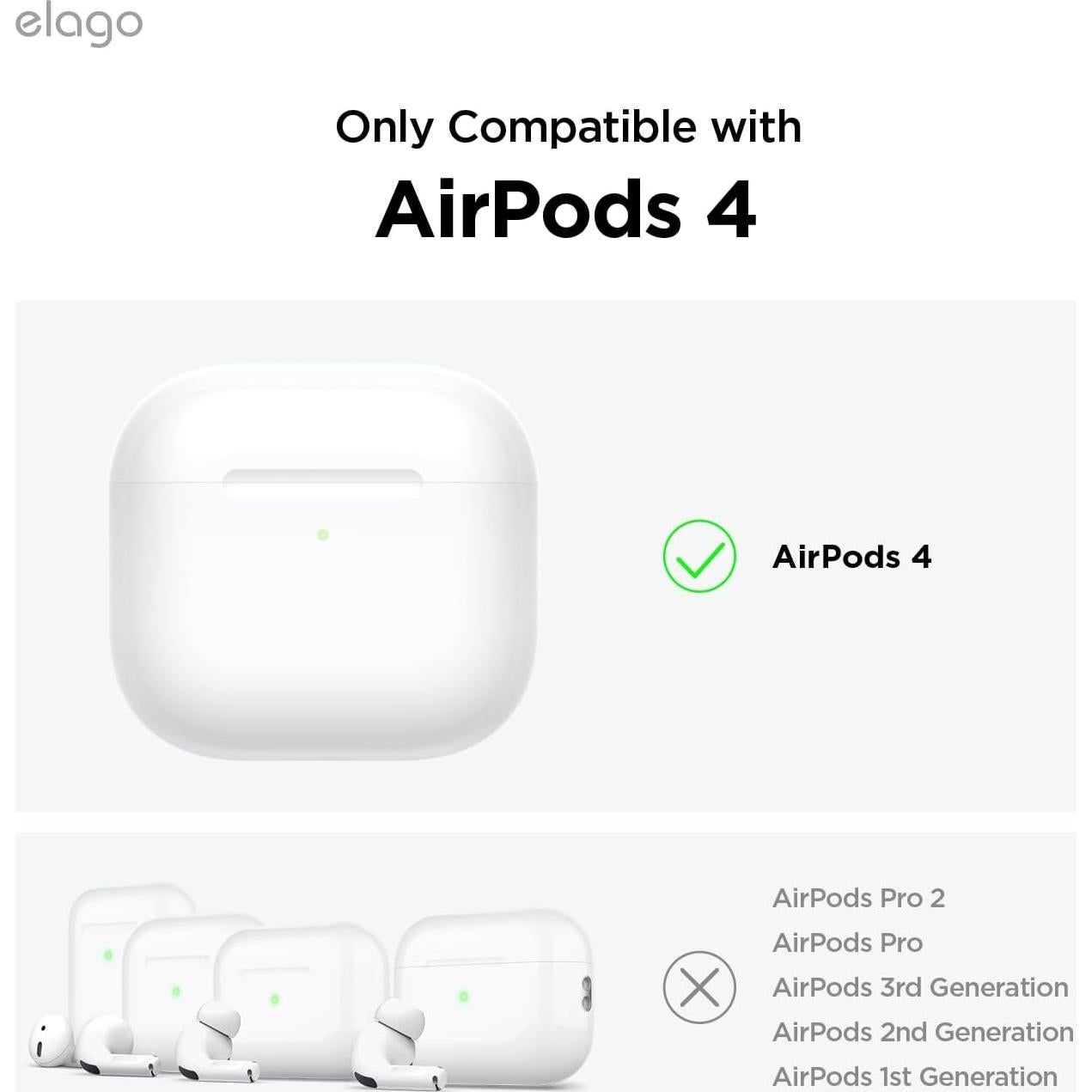 Funda elago Pager para AirPods 4 - Silicona Resistente a Golpes - Negro