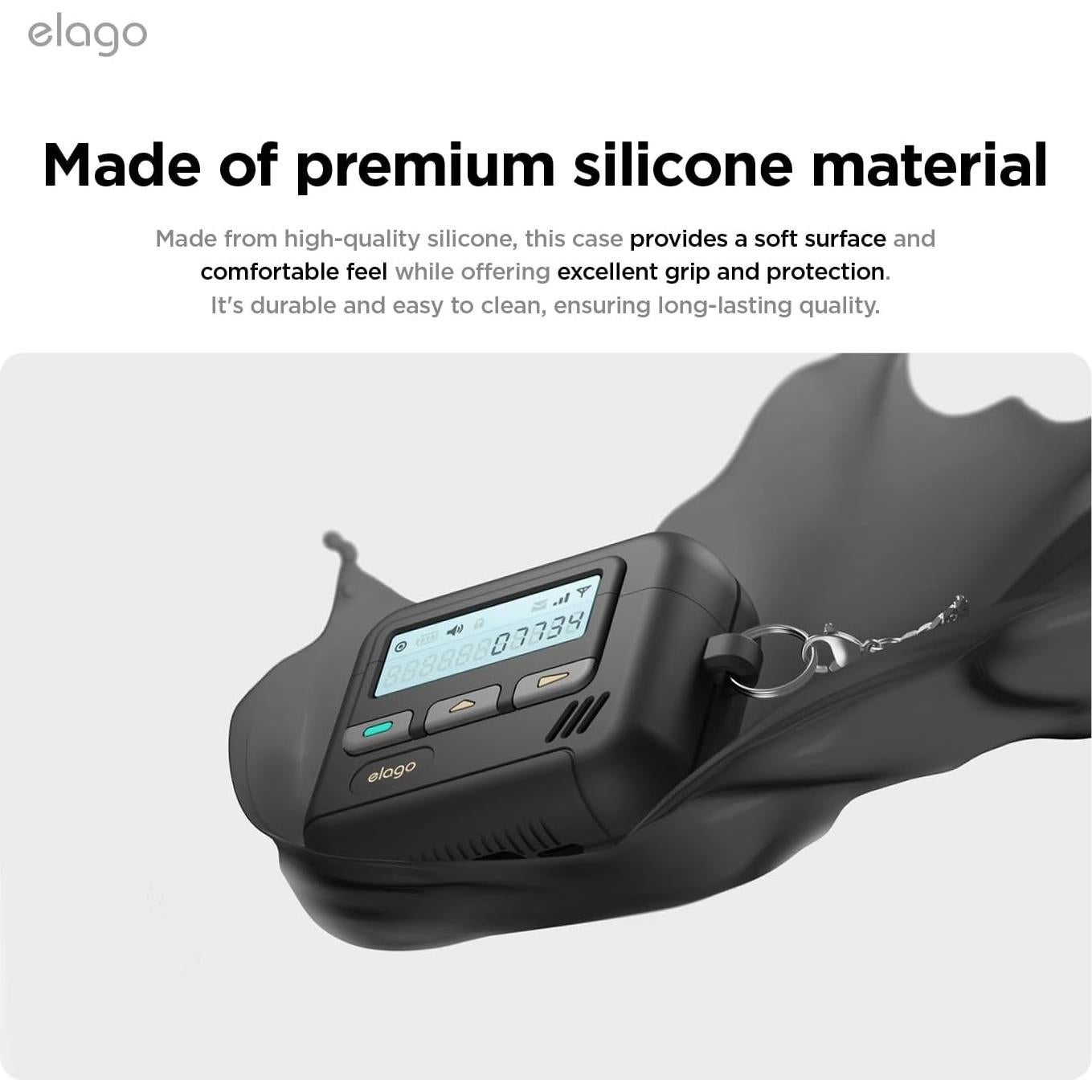 Funda elago Pager para AirPods 4 - Silicona Resistente a Golpes - Negro