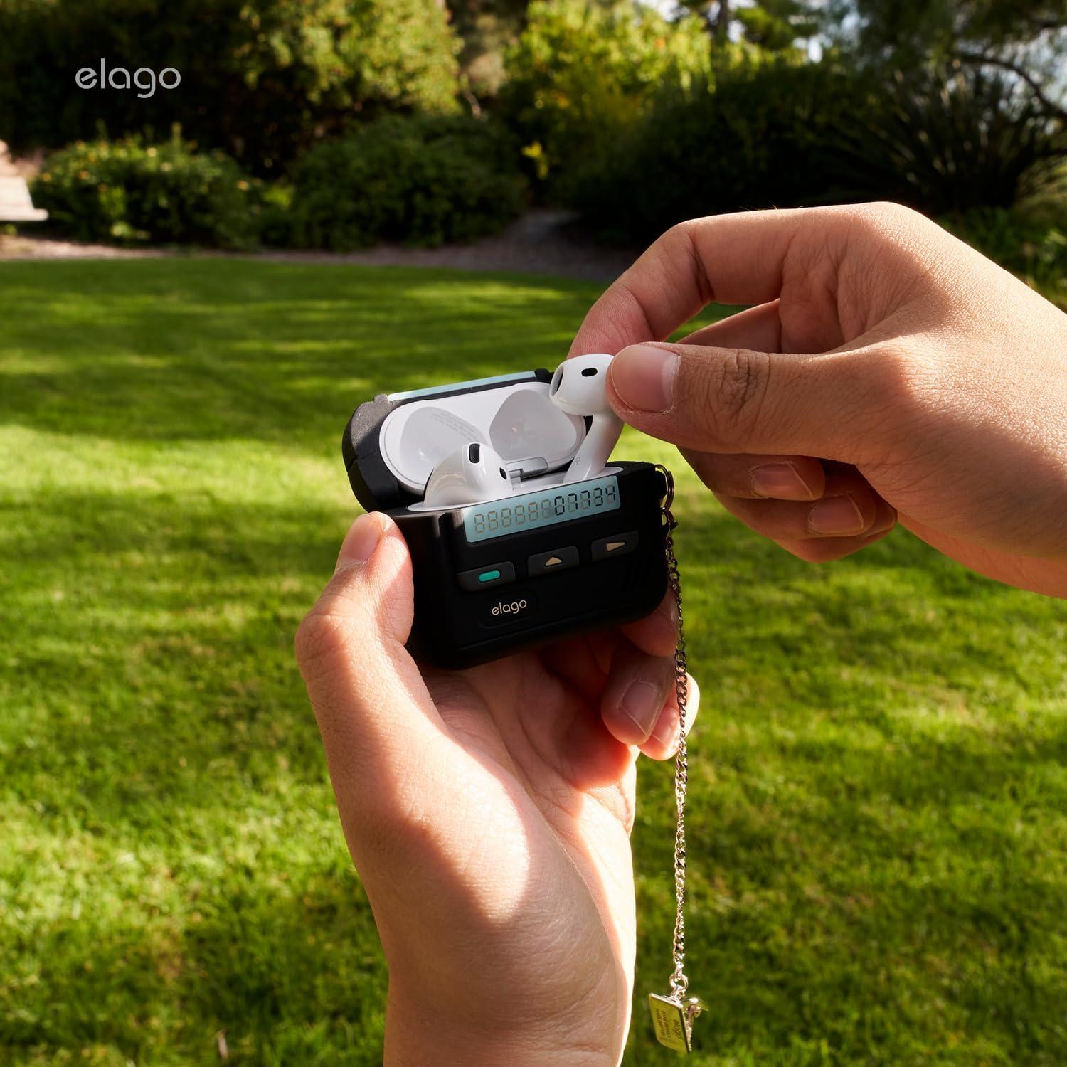 Funda elago Pager para AirPods 4 - Silicona Resistente a Golpes - Negro