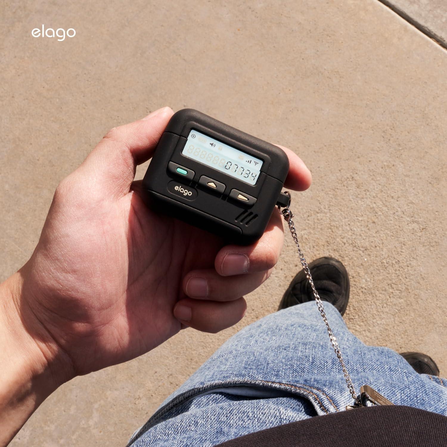 Funda elago Pager para AirPods 4 - Silicona Resistente a Golpes - Negro