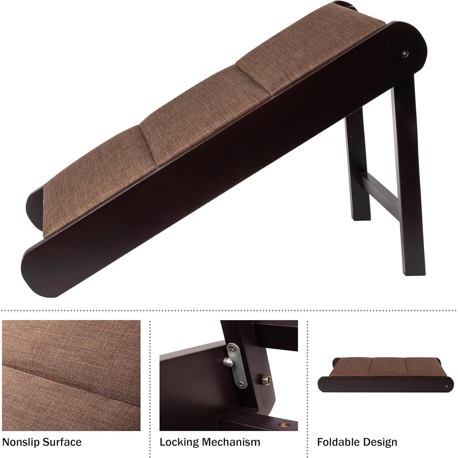 Rampa Plegable para Perros PETMAKER - Madera Antideslizante