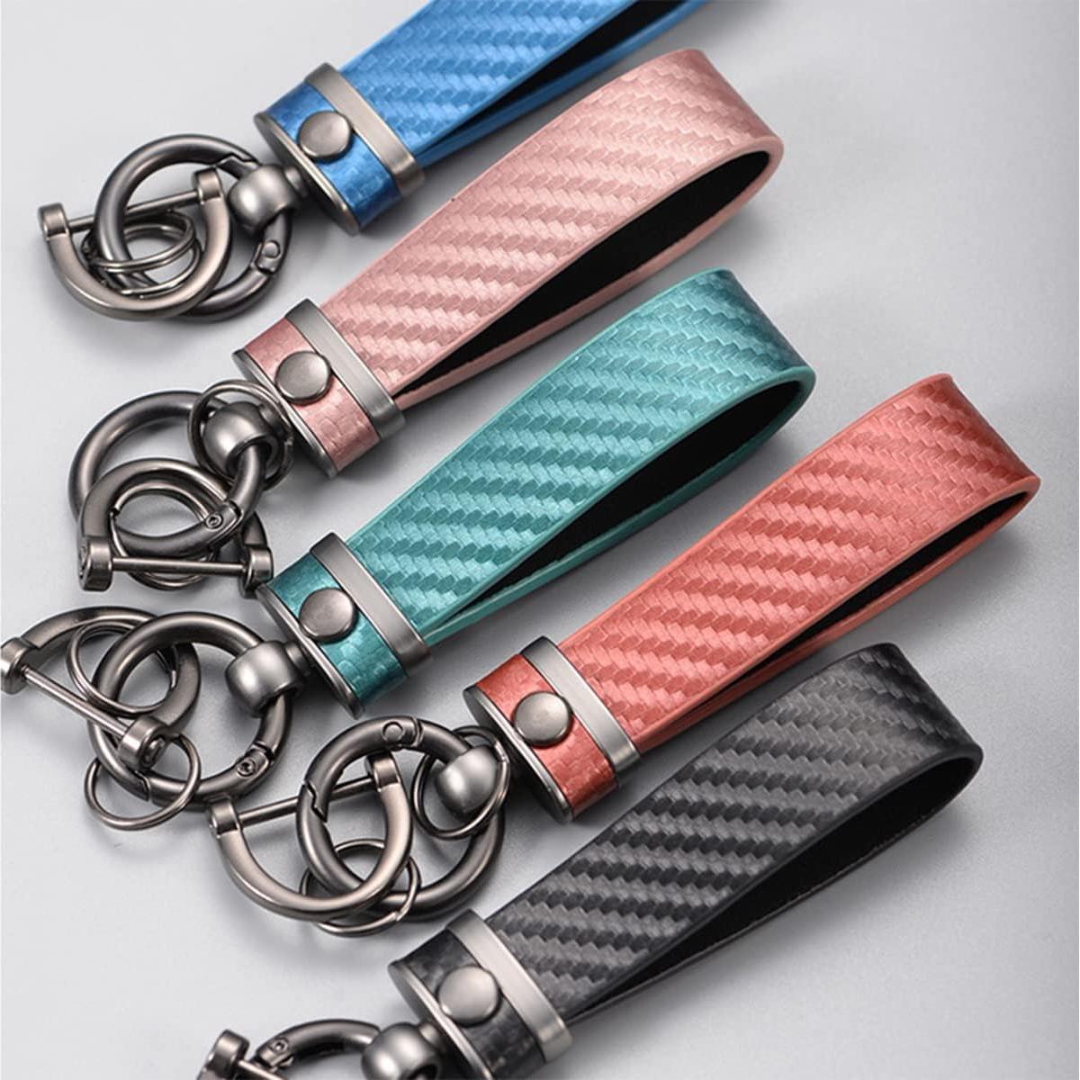 Llavero de Automóvil AUCELI de Fibra de Carbono Negro