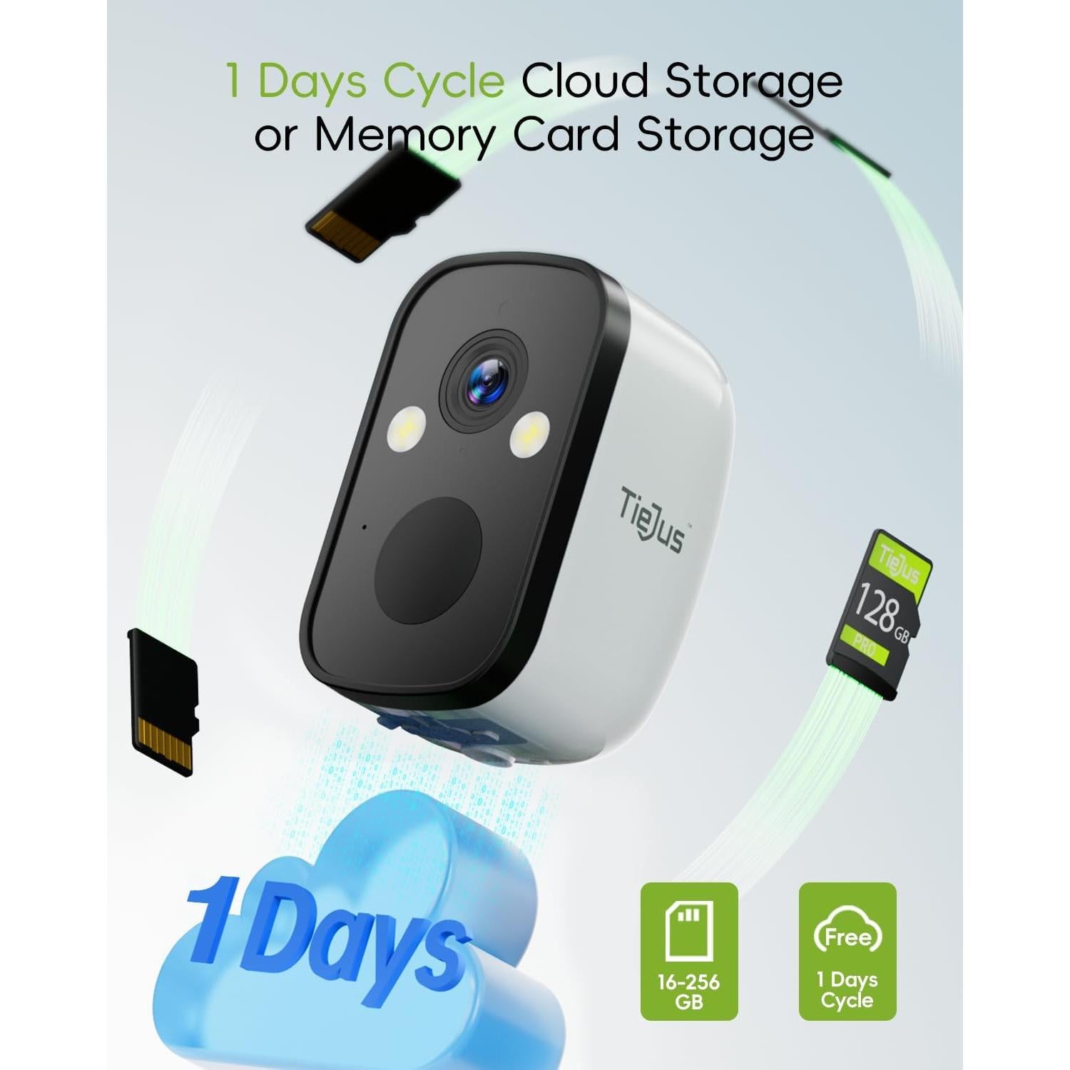 Cámara de Seguridad Solar Inalámbrica TIEJUS 2K con Visión Nocturna