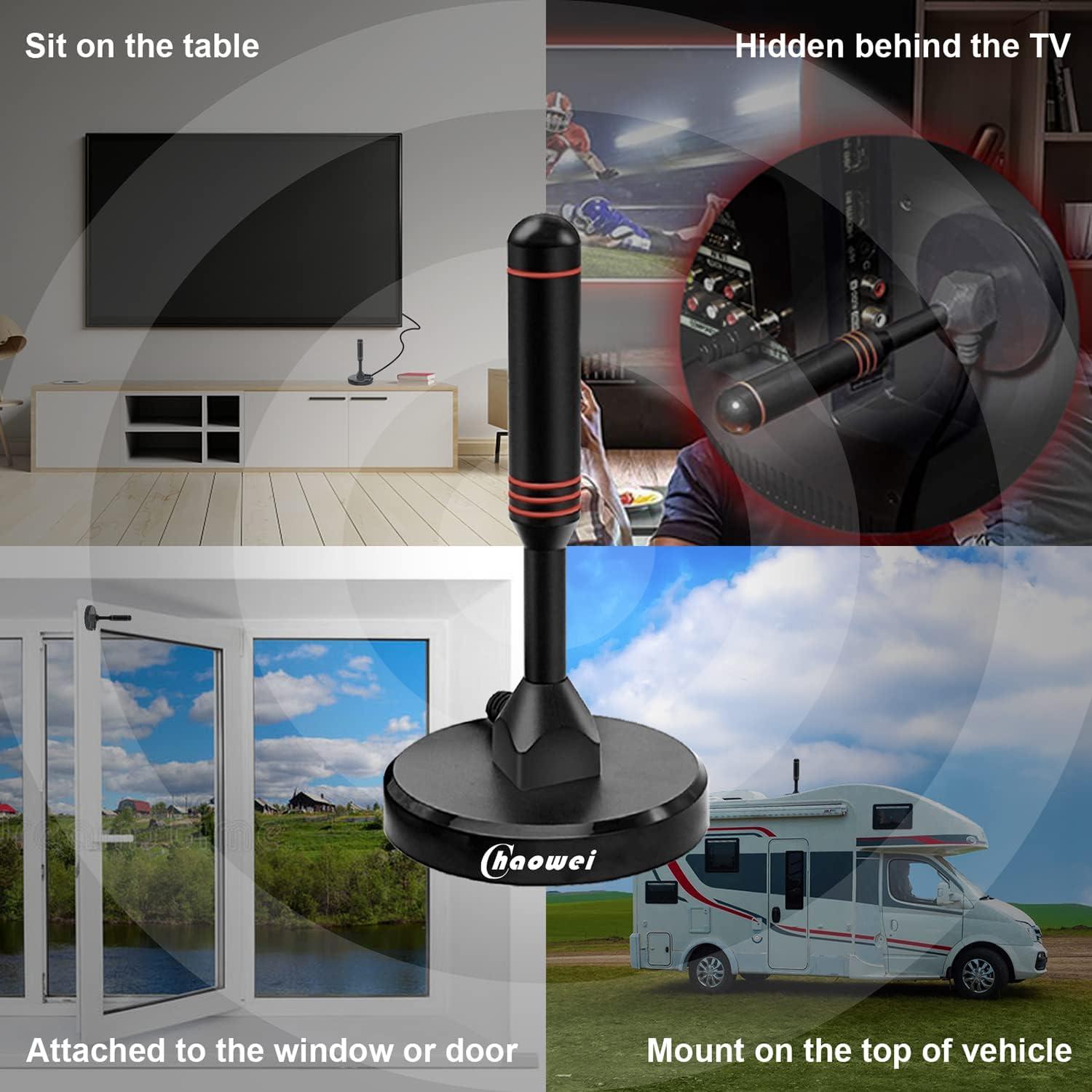 Antena de TV Digital HD Chaowei DTA66 con Base Magnética