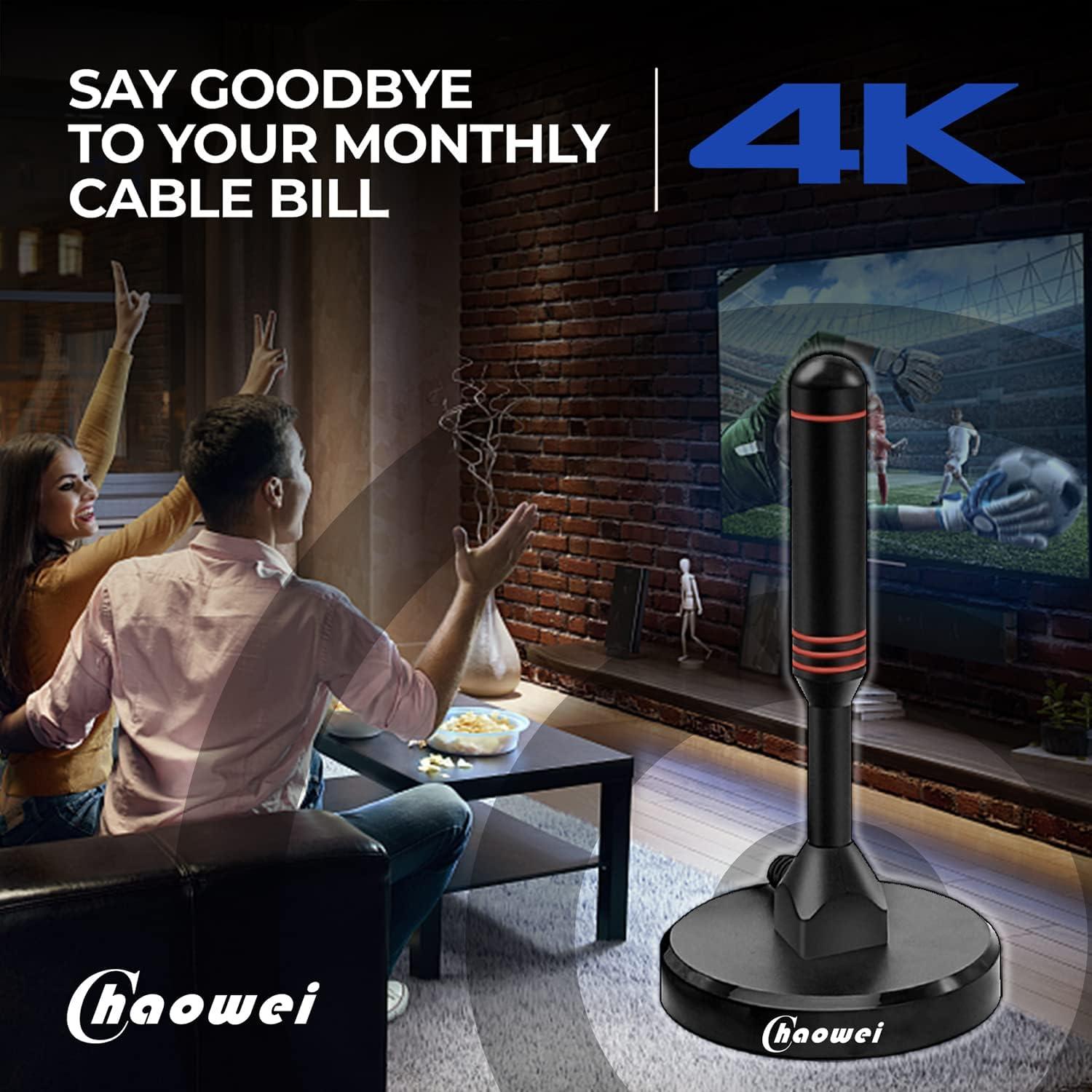 Antena de TV Digital HD Chaowei DTA66 con Base Magnética