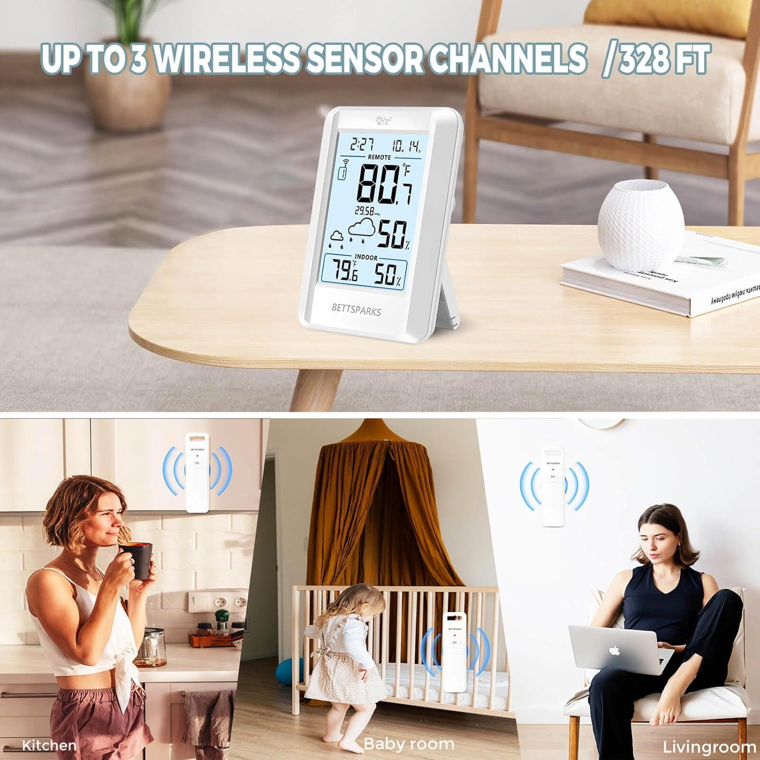 Termómetro Inalámbrico Bettspark BR-E3-002 con 2 Sensores