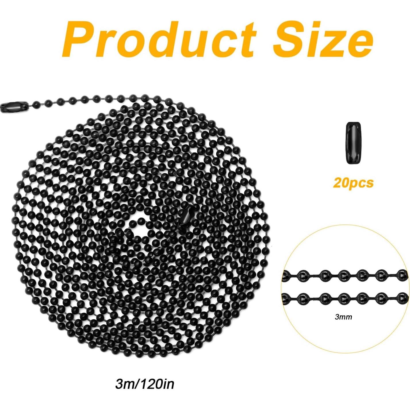 Cadena de Tirar para Ventilador de Techo Gosknor 3m Negra